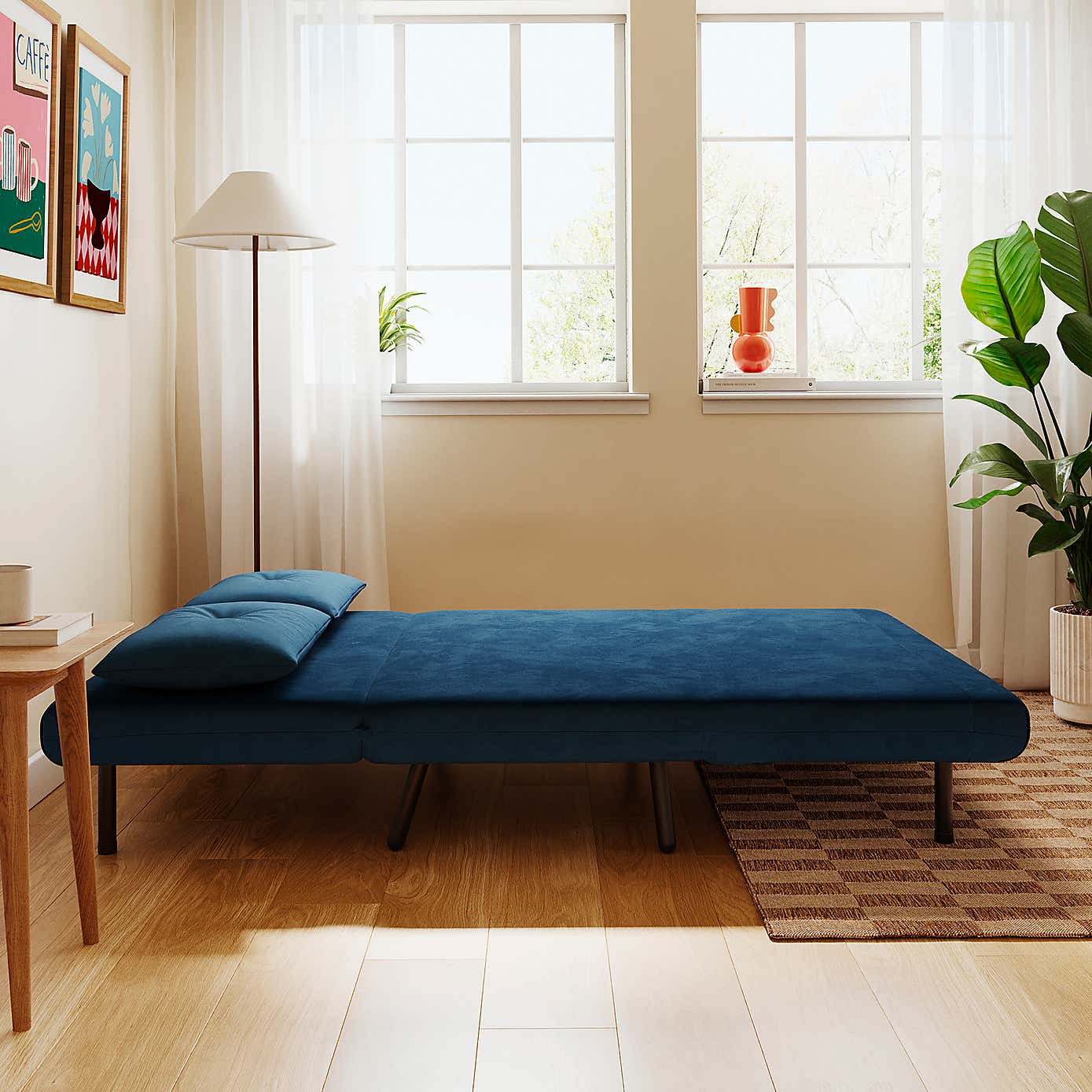 Phoebe Velvet Small Double Sofa Bed