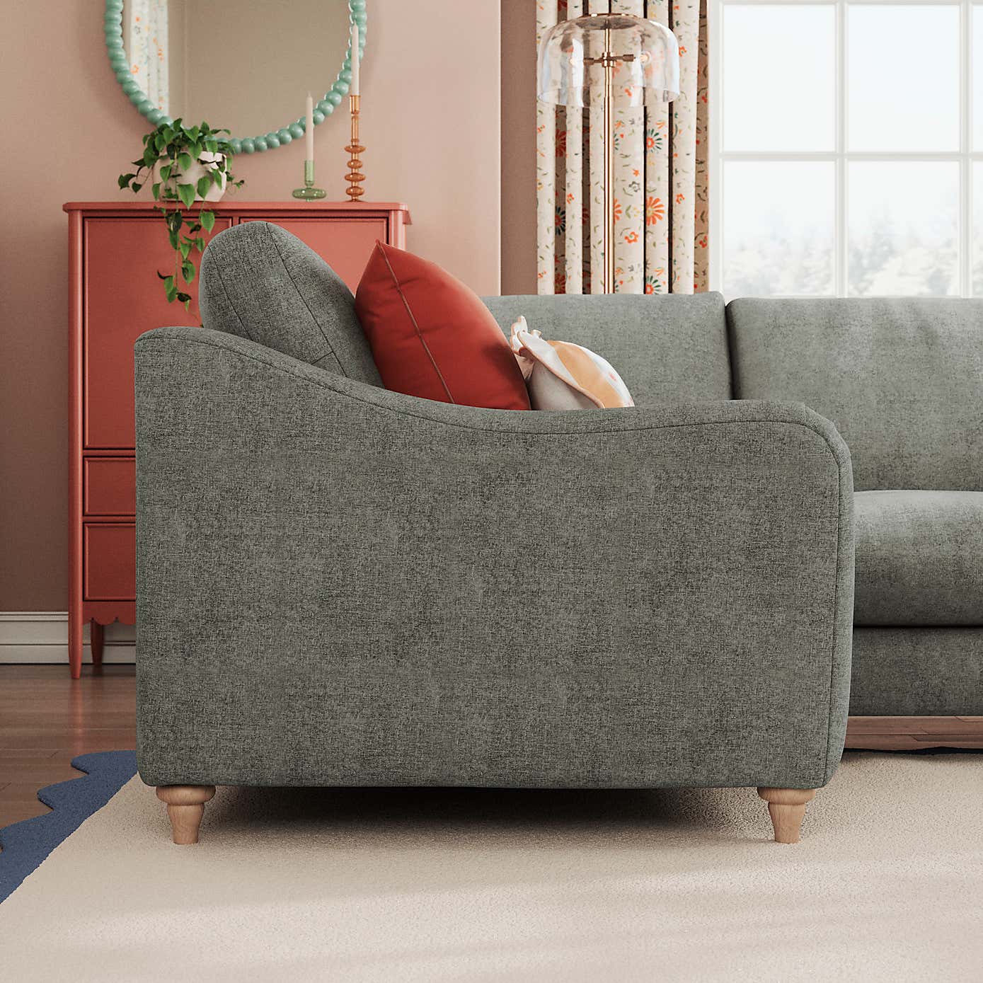 Hattie Tonal Plush Chenille Corner Sofa