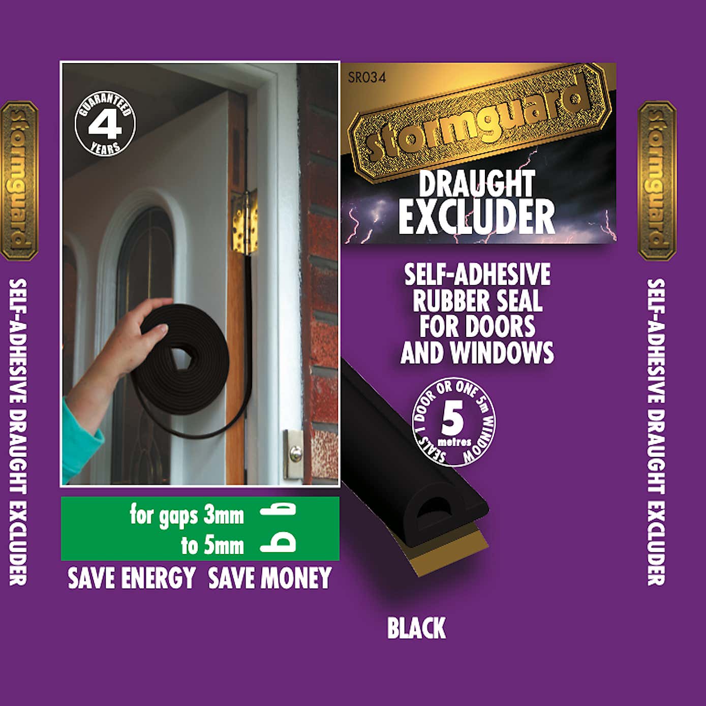 Stormguard Draft Excluding EPDM Tape 5m 3mm-5mm