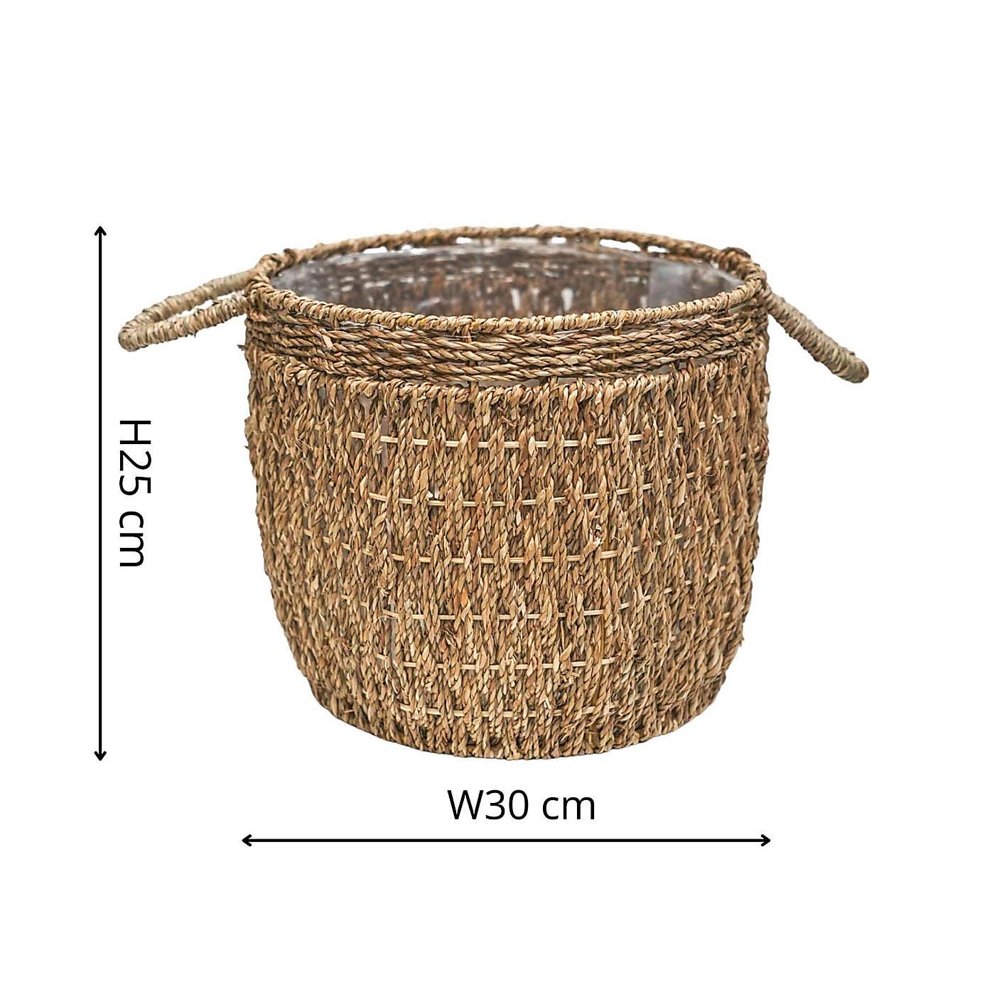 Seagrass Linen Basket Plant Pot