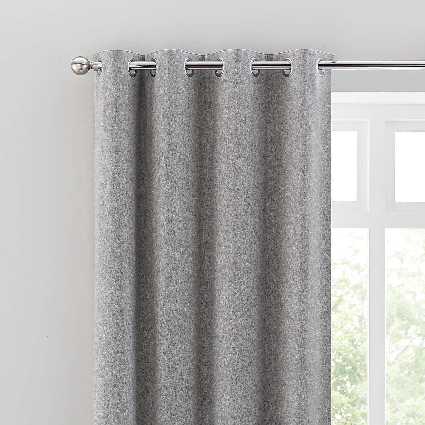 Luna Brushed Reversible Blackout Eyelet Curtains