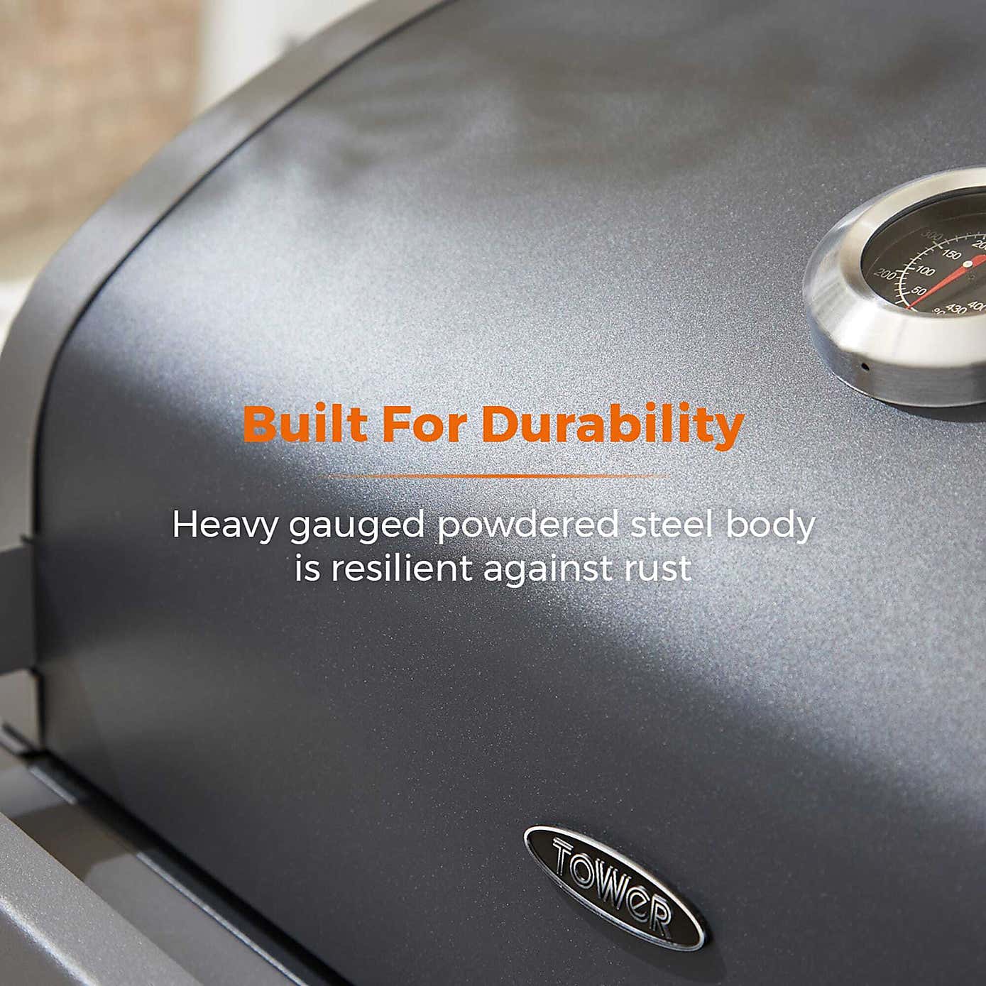 Tower Stealth 2000 Two Burner Gas BBQ, Black Steel