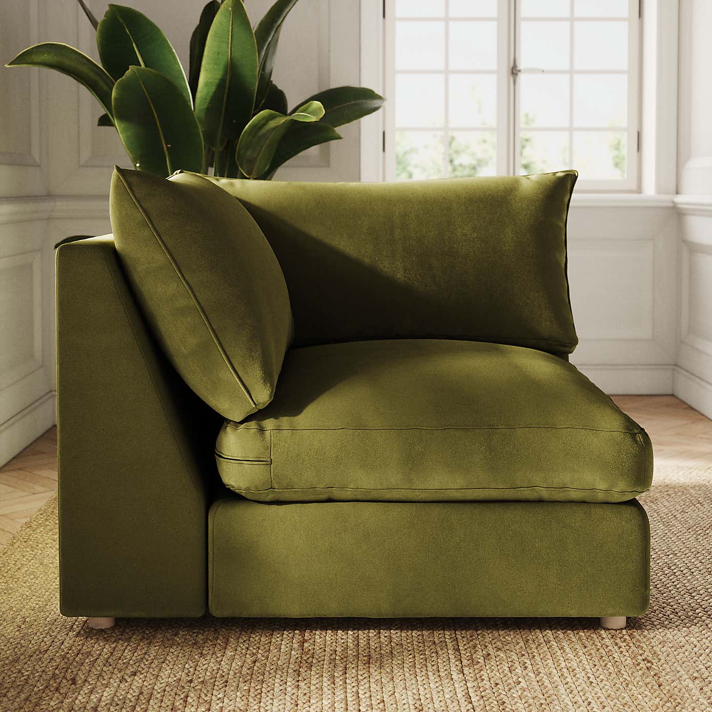 Full Circle Austin Luxury Velvet Modular Corner Piece