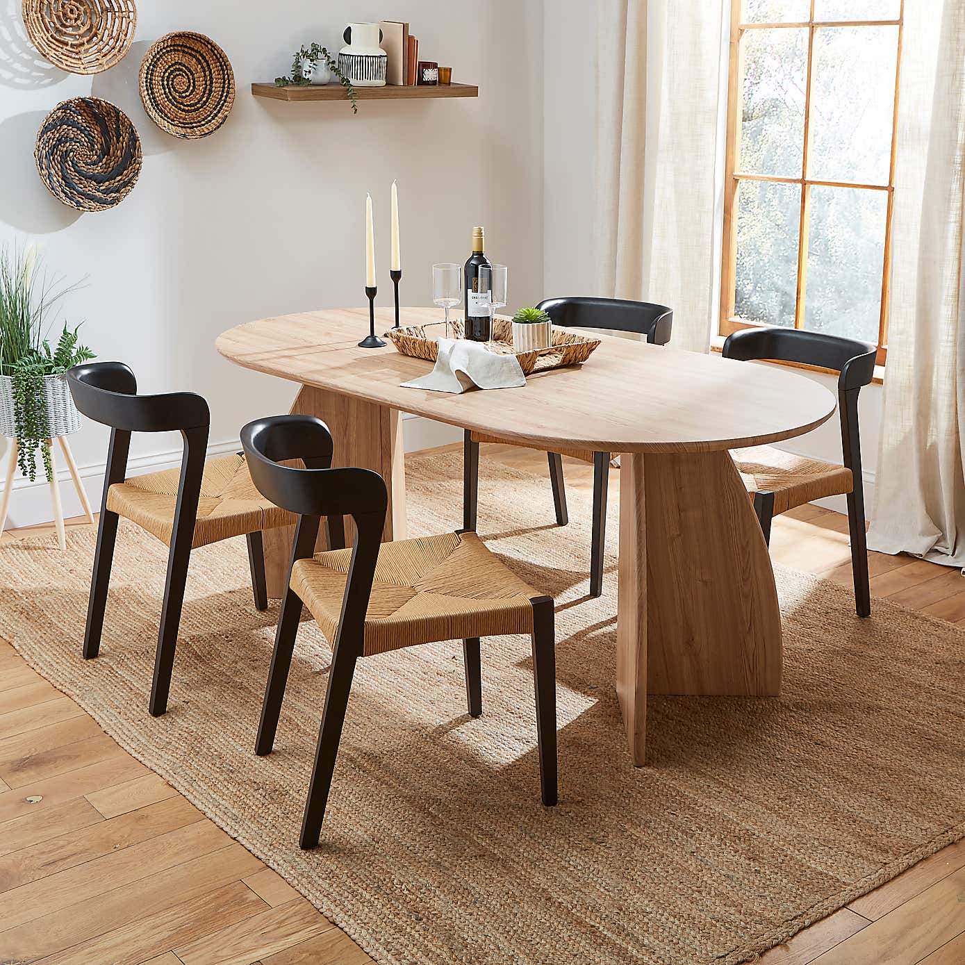 Effy Oval Dining Table, Natural Wood Effect