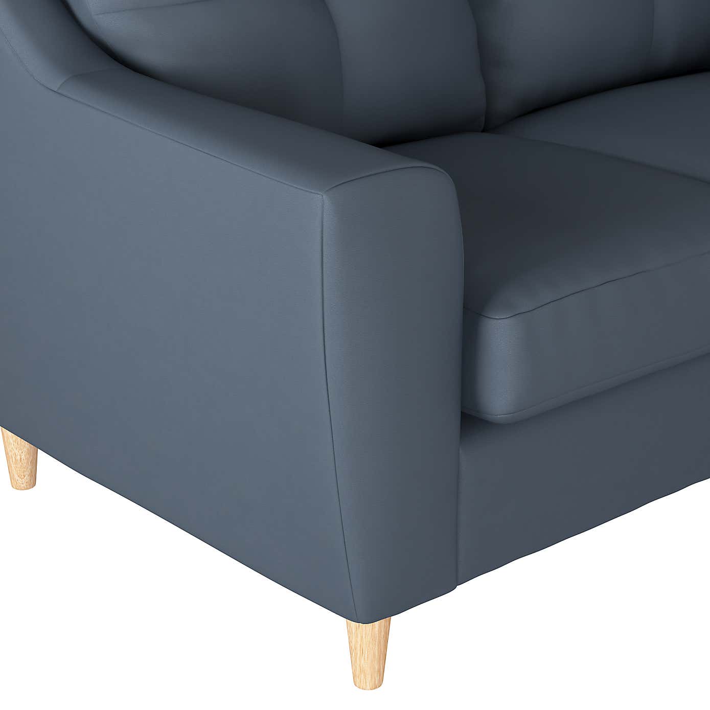 Baxter Kalman Navy Faux Leather 2 Seater Sofa