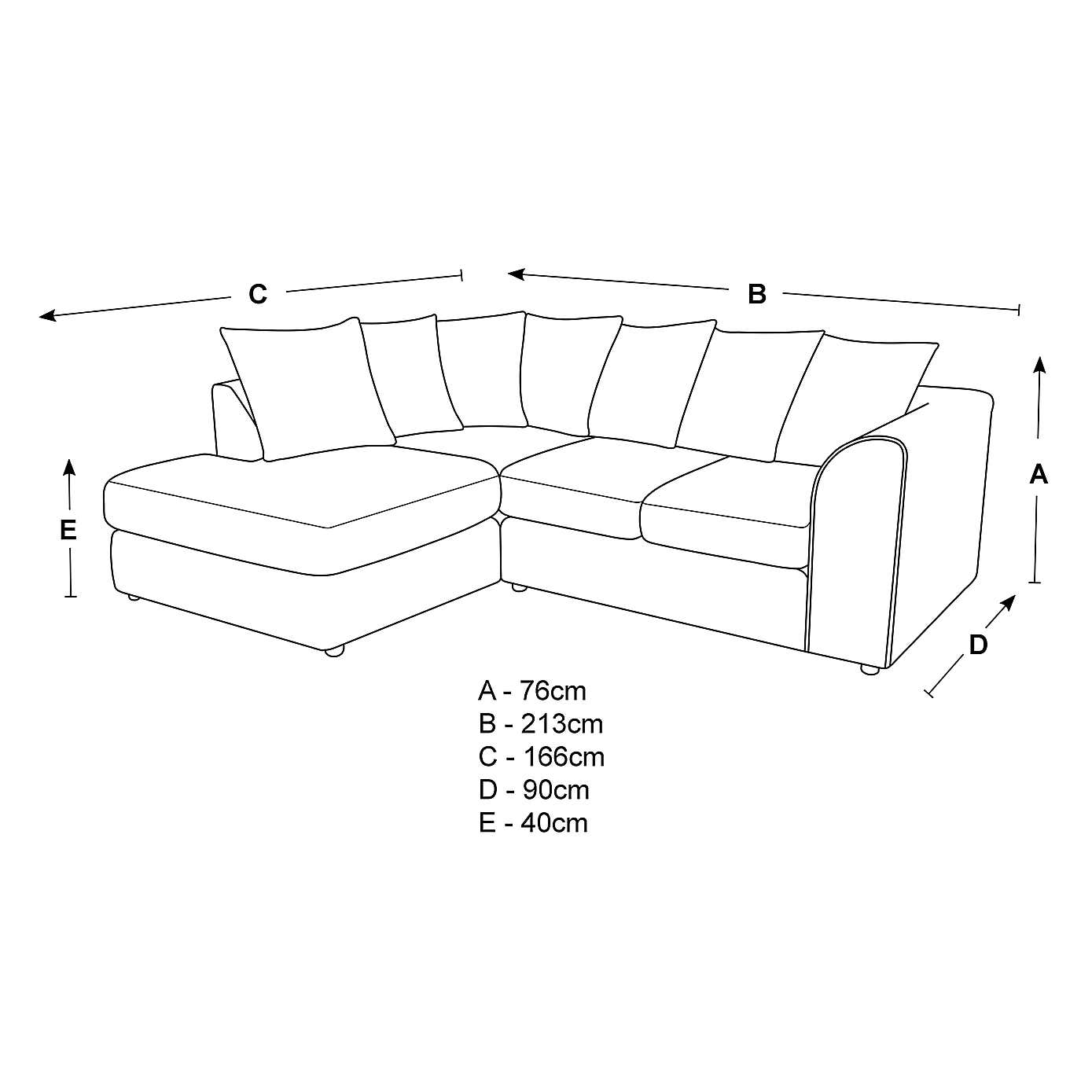 Blake Fabric Combo Right Hand Corner Sofa