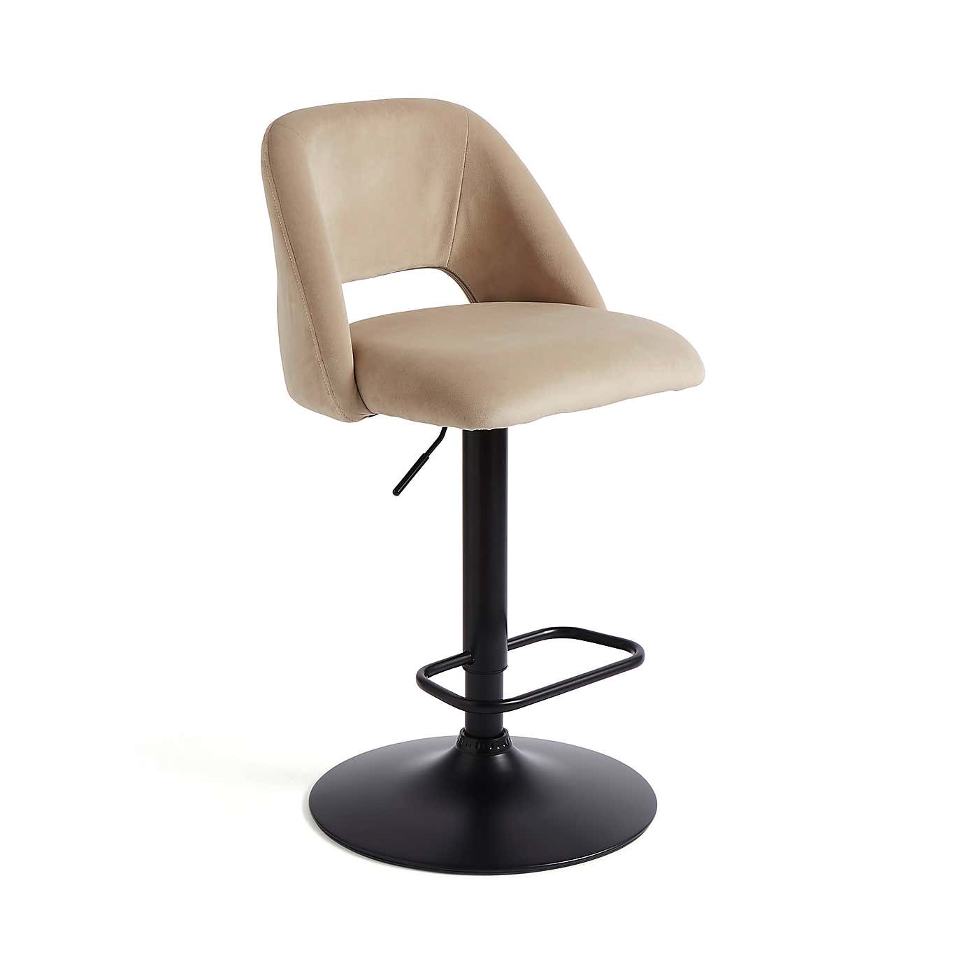 Jonas Adjustable Height Bar Stool, Velvet