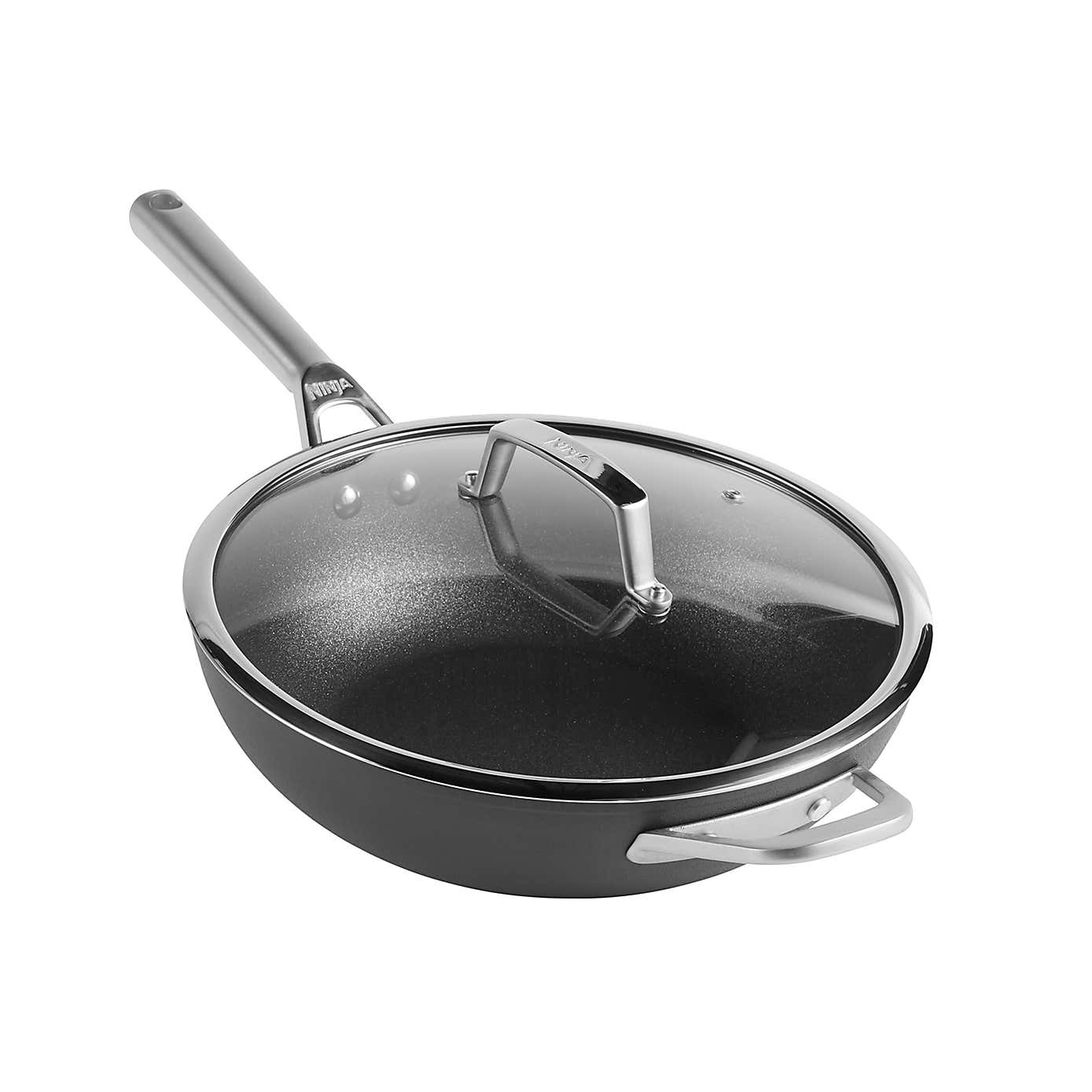 Ninja ZEROSTICK Hard Anodised Wok with Lid, 28cm