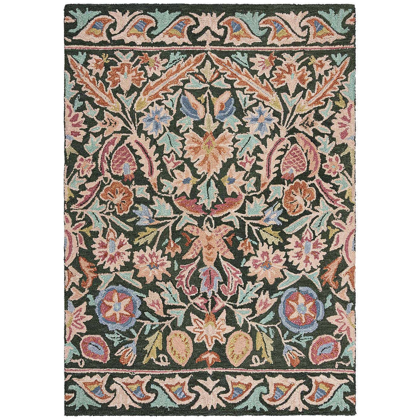Annalise Mid Century Floral Wool Rug