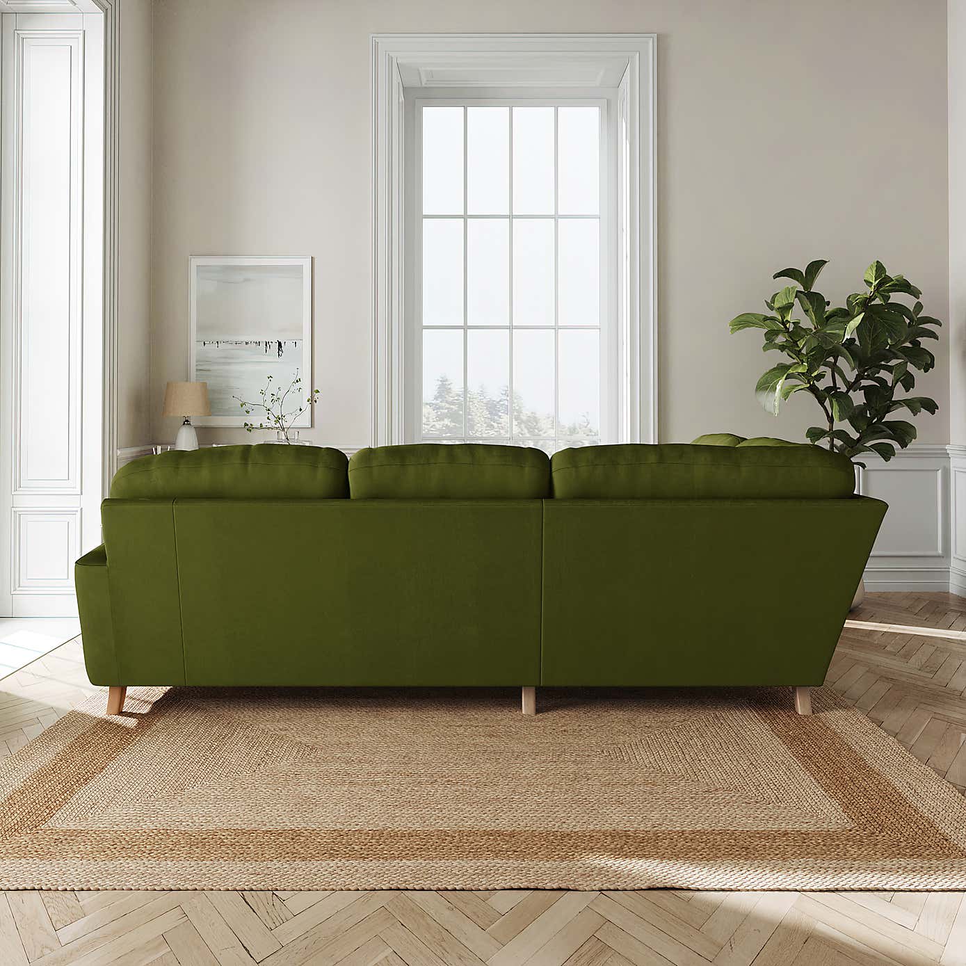 Martha Matte Plush Velvet Full Corner Sofa