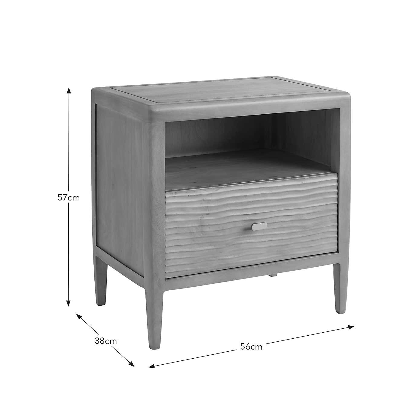 Olsson Hand Carved 1 Drawer Bedside Table