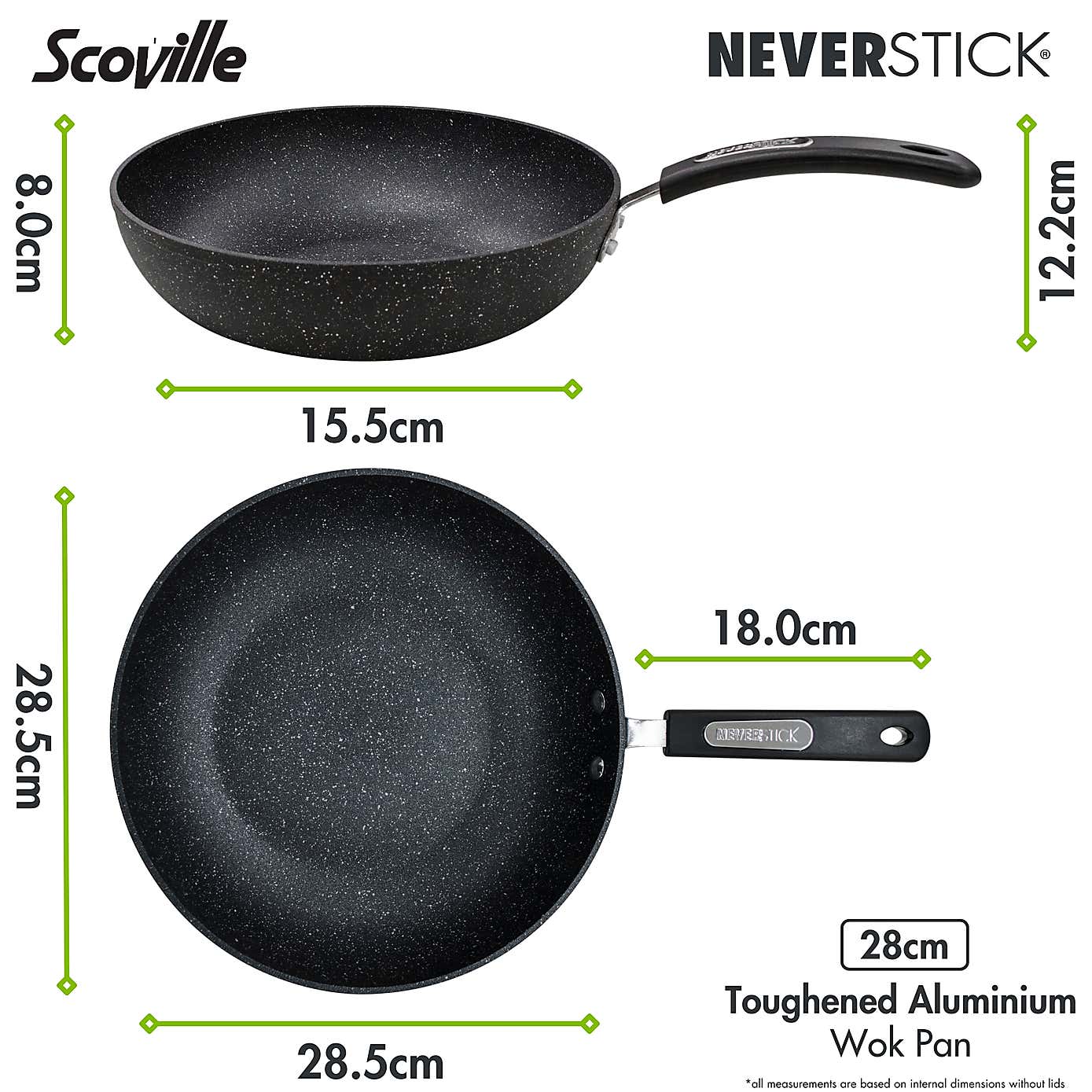 Scoville Neverstick Non-stick Aluminium Wok, 28cm