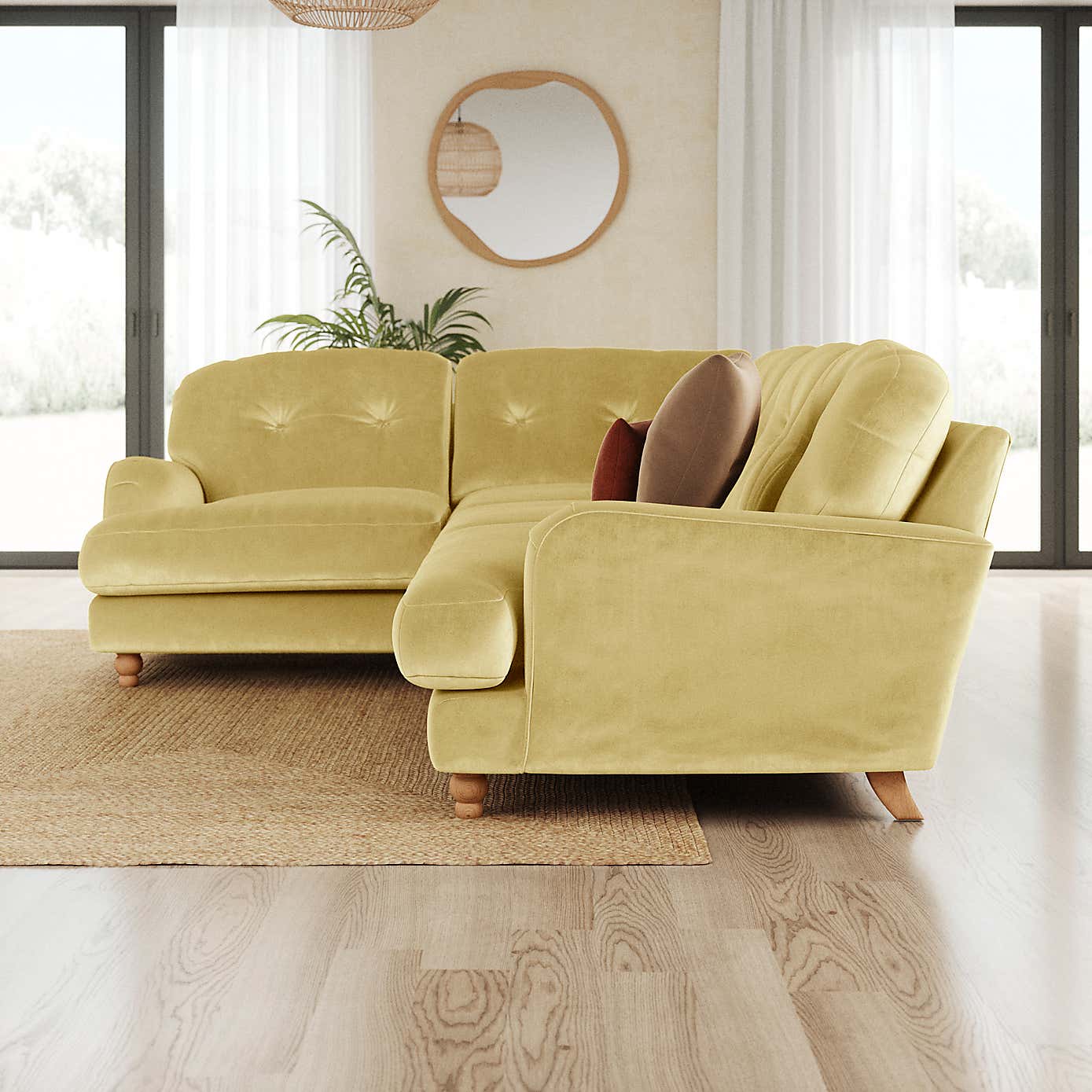 Martha Vintage Velvet Full Corner Sofa