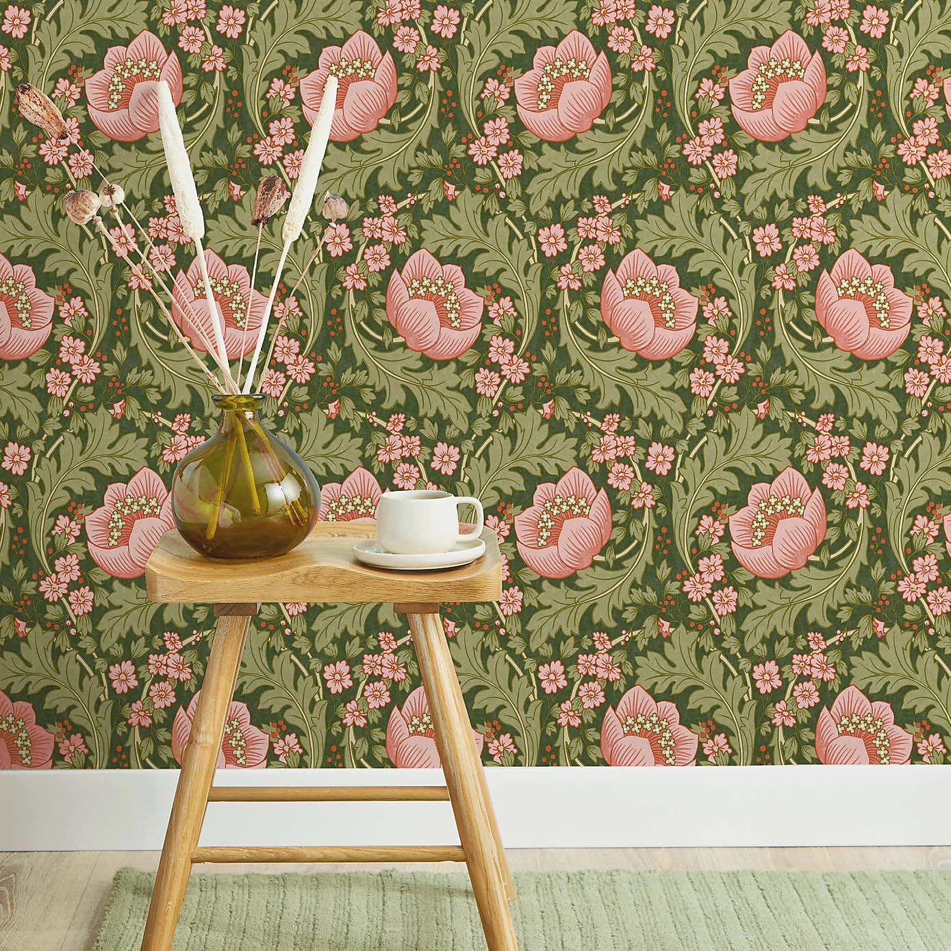 Arts and Crafts Floral Wallpaper
