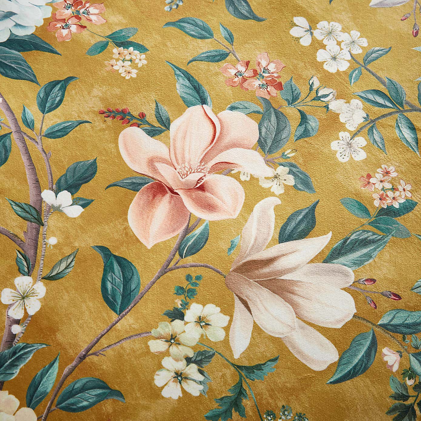 Ula Blooms Ochre Duvet Cover and Pillowcase Set