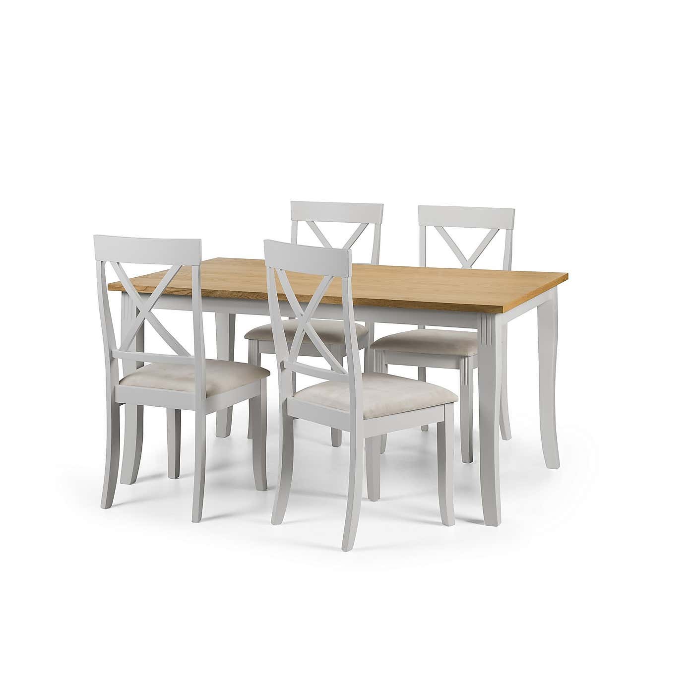 Davenport Rectangular Grey Dining Table with 4 Chairs