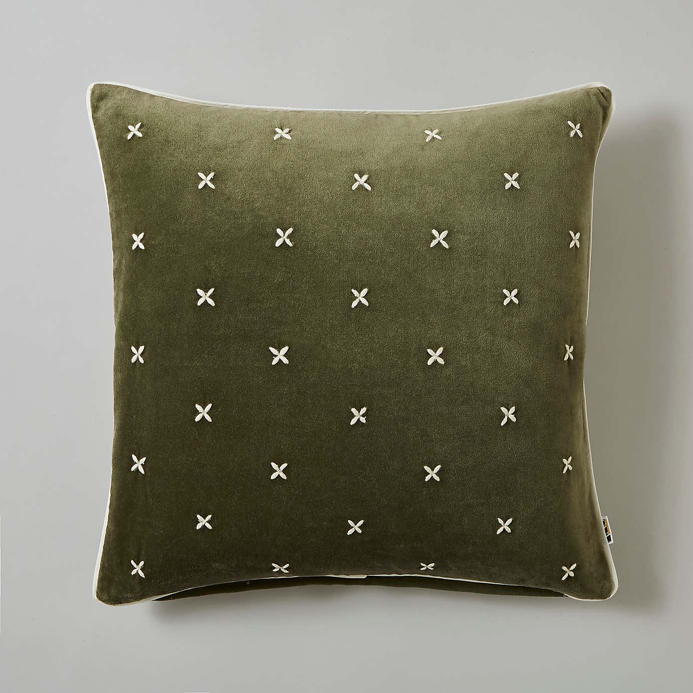Cross Stitch Cotton Velvet Square Cushion