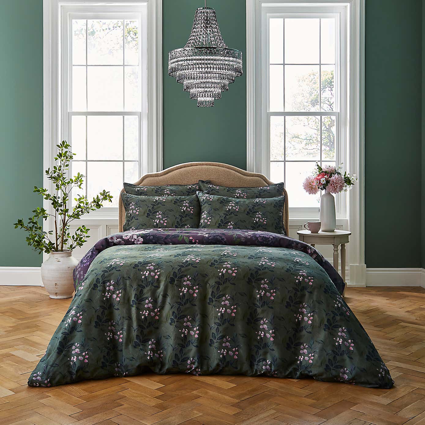 Dorma Giverny Damson Duvet Cover and Pillowcase Set