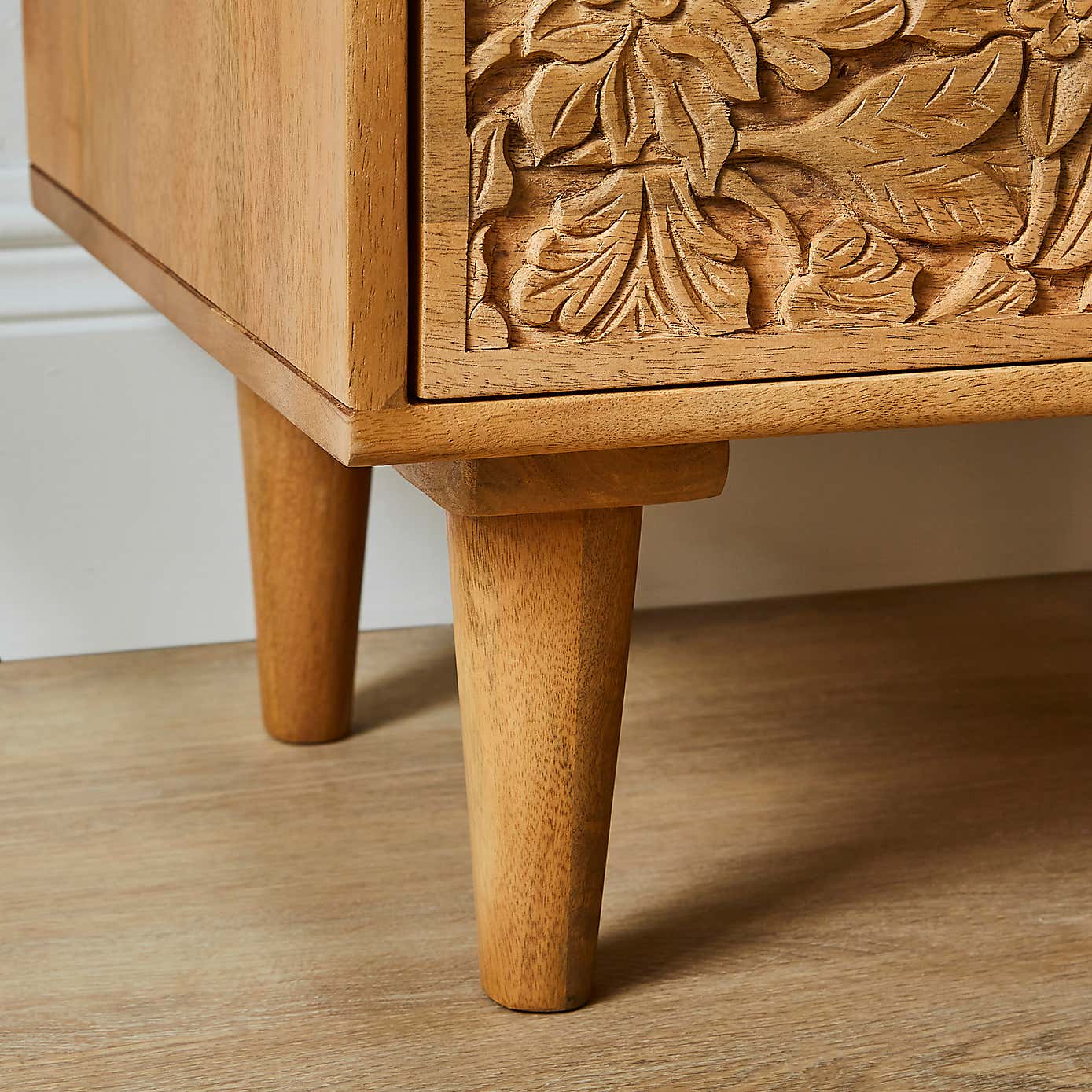 Jules Hand Carved Bedside Table