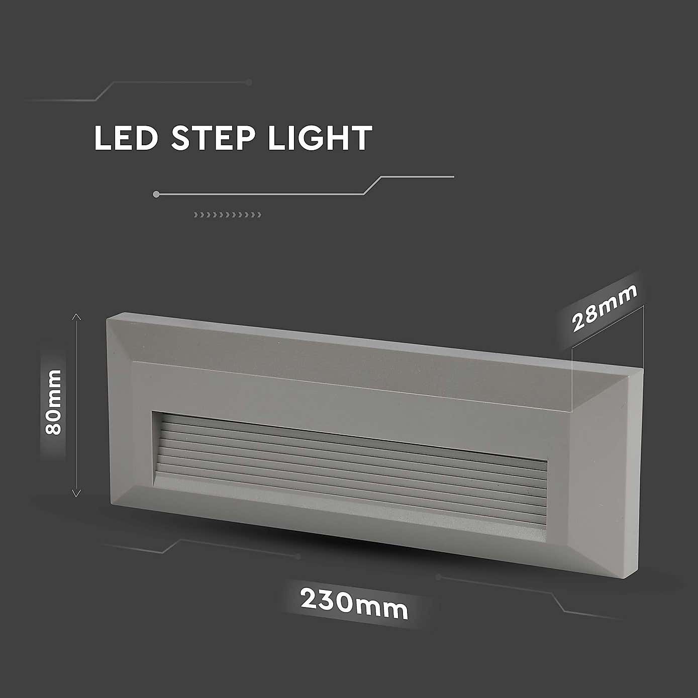 Set of 4 V-TAC 3W Indoor Outdoor Rectangular Step Lights