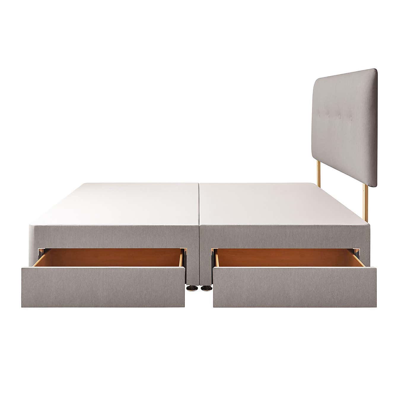 Silentnight 2 Drawer Divan Bed With Fabric Francisco Headboard