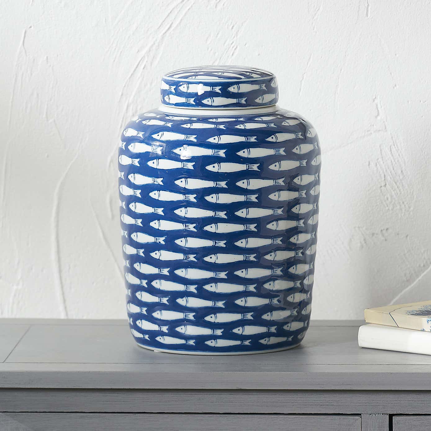 Schoal Fish Ceramic Ginger Jar