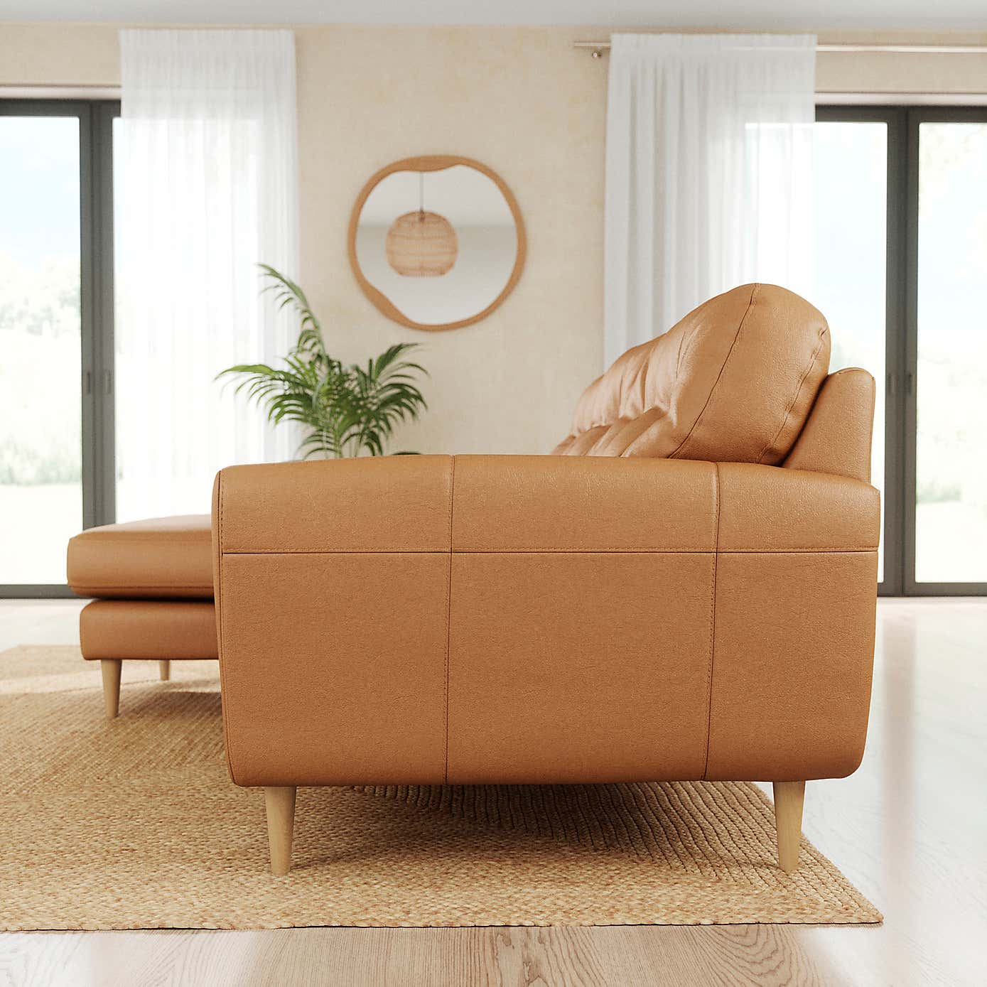 Sven Vintage Leather Large Corner Chaise Sofa