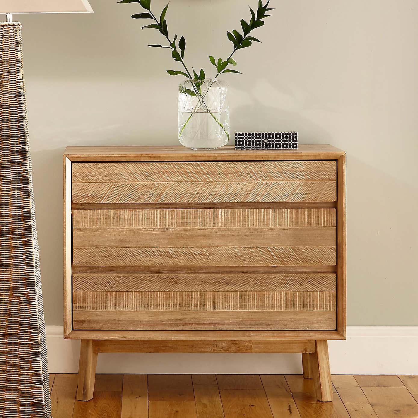 Pacific Kalmar 3 Drawer Chest, Natural Acacia