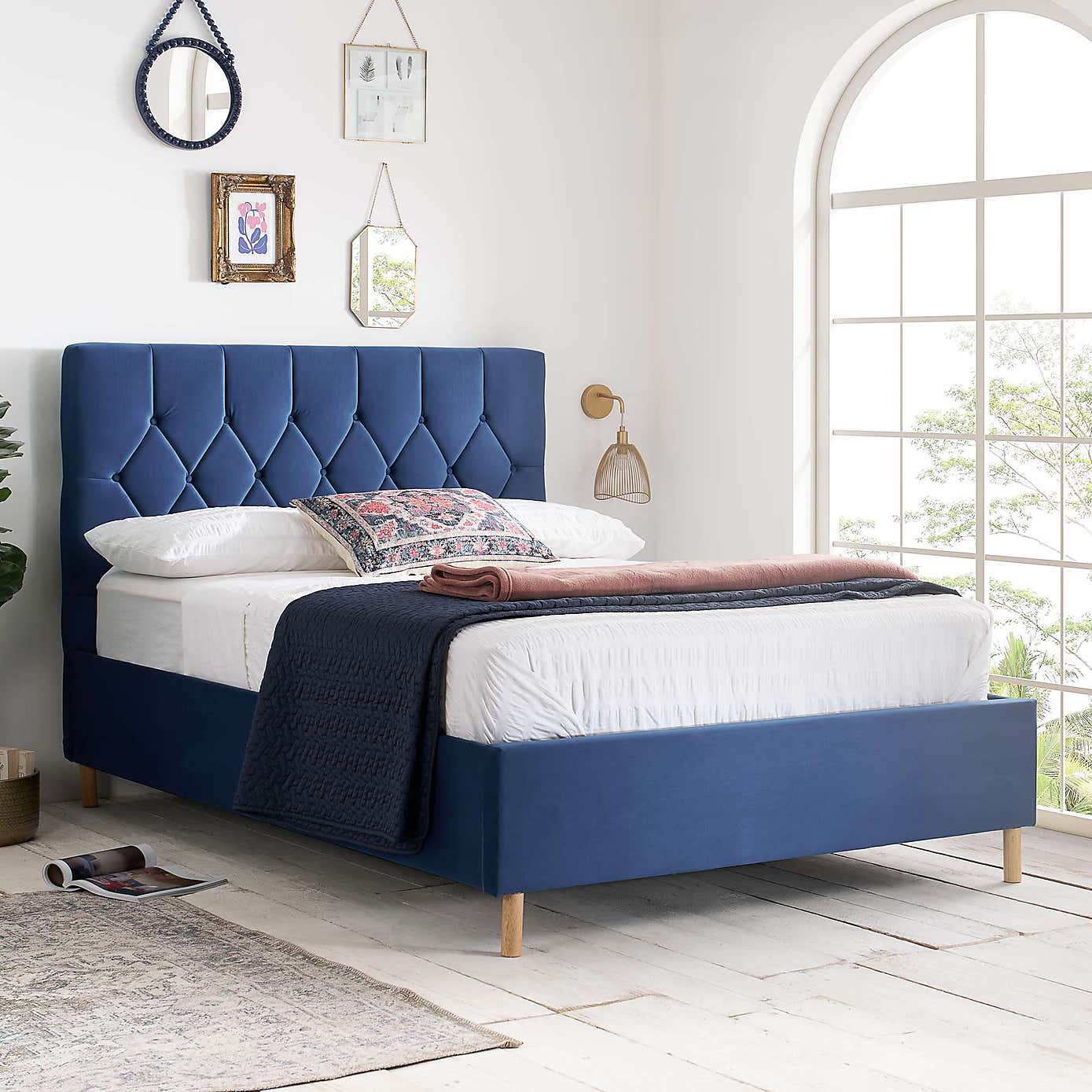 Loxley Velvet Ottoman Bed