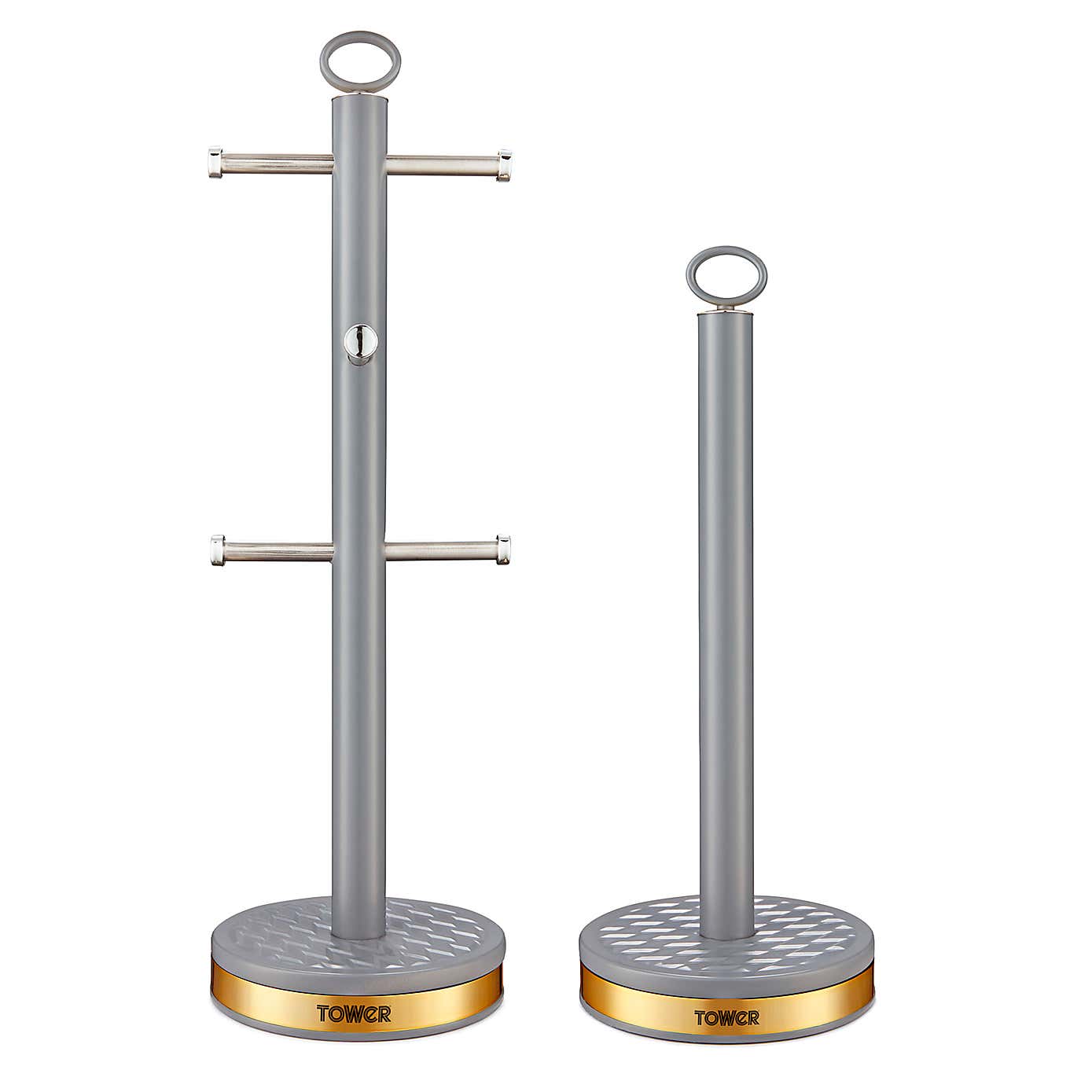 Tower Empire 6 Cup Mug Tree & Kitchen Roll Holder Set