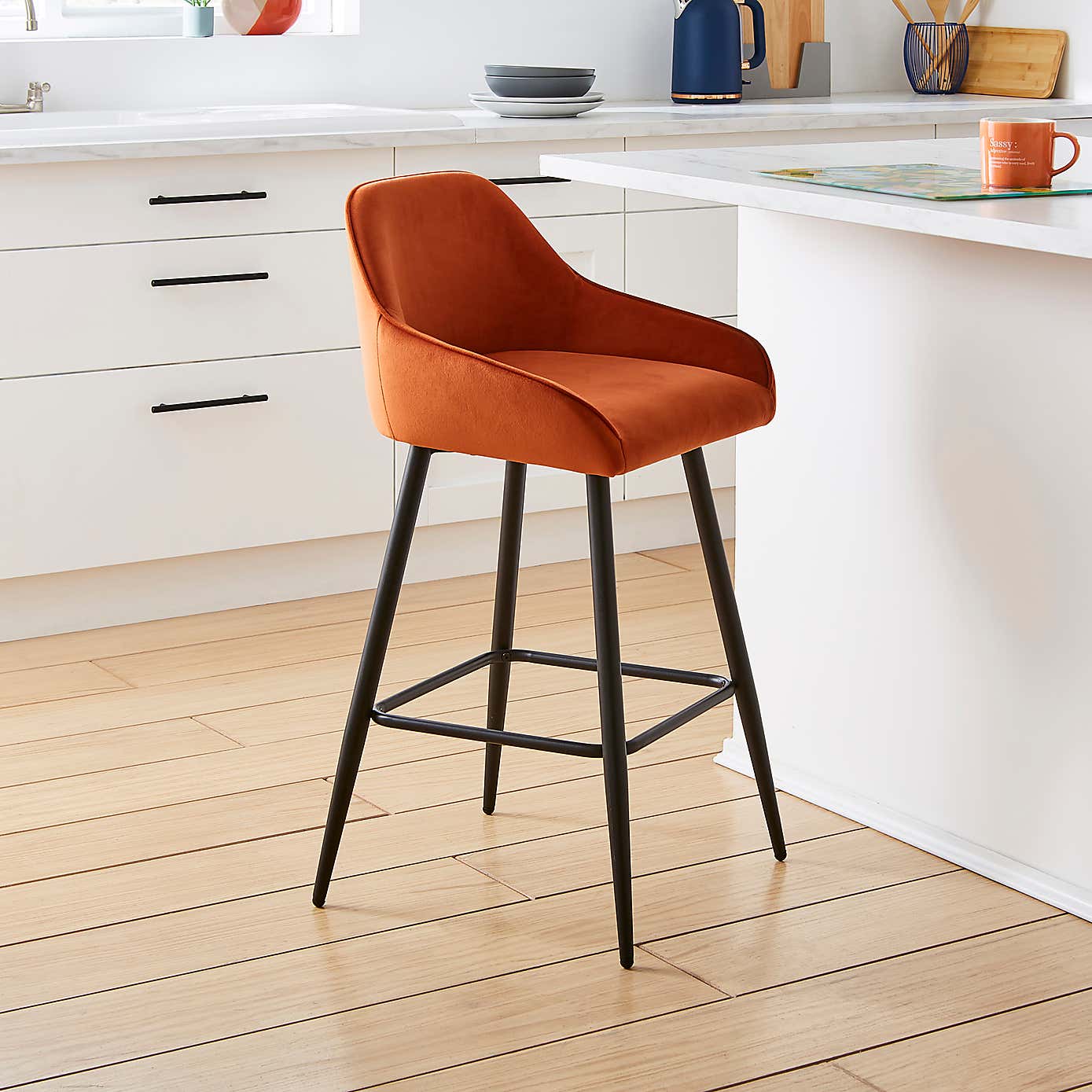 Radleigh Bar Stool, Velvet
