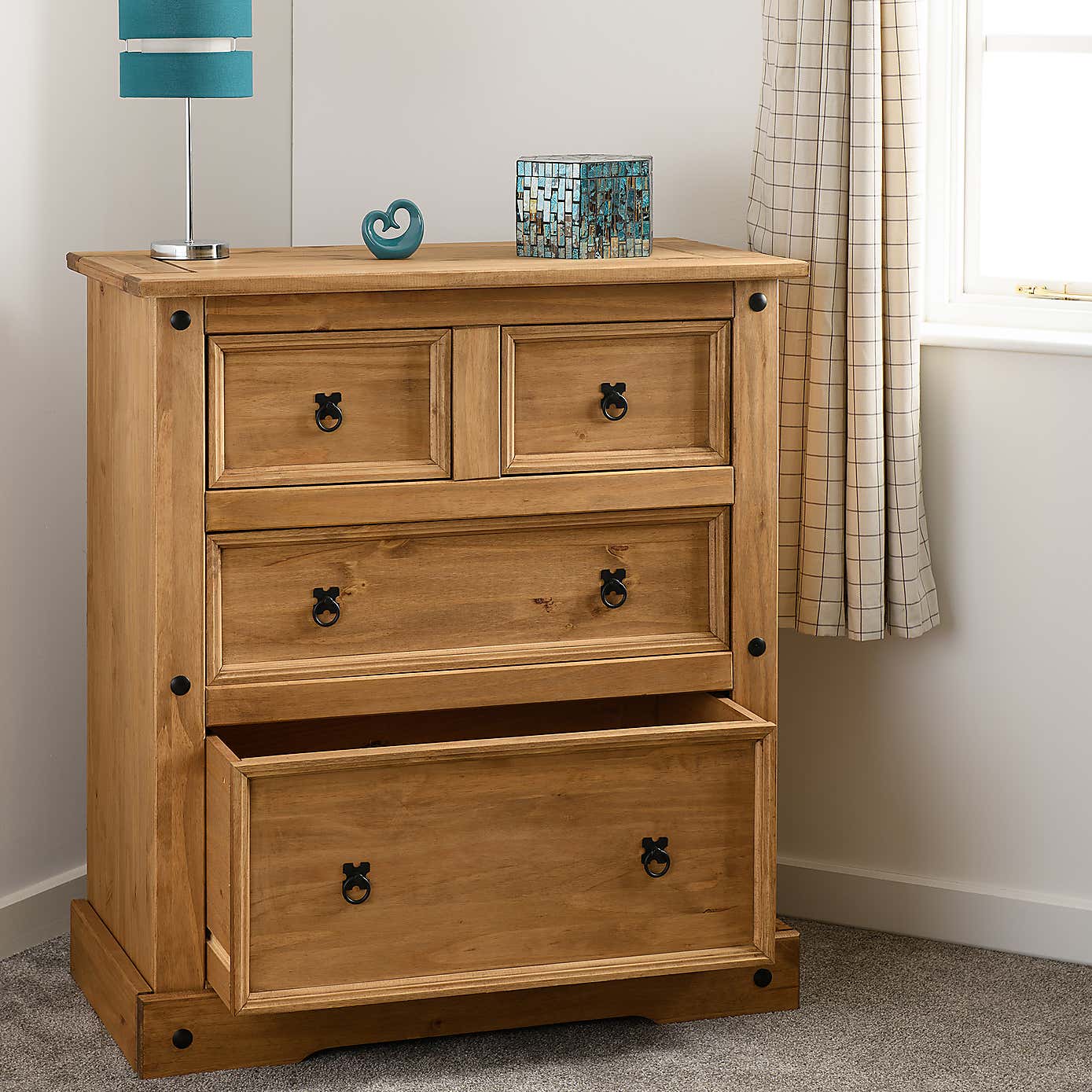 Corona Pine 4 Drawer Chest
