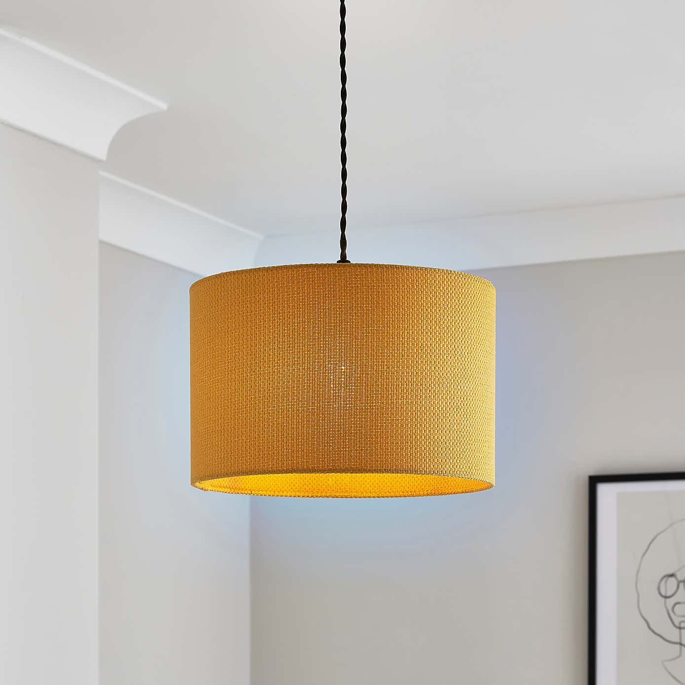 Barkweave Easy Fit Drum Lamp Shade