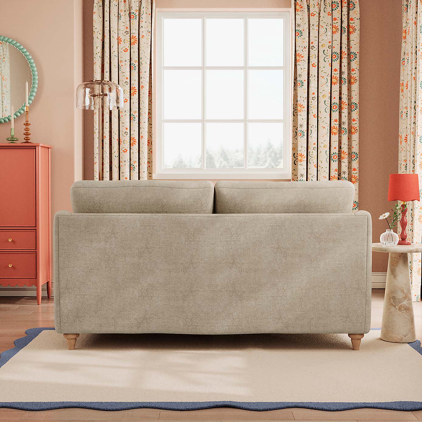 Hattie Tonal Plush Chenille 2 Seater Sofa