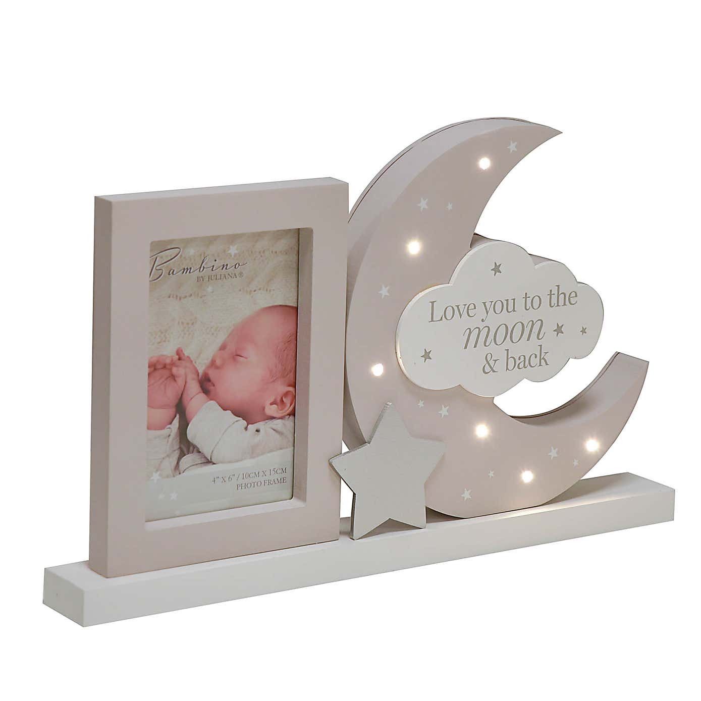 Bambino Love You to the Moon Grey Light Up Photo Frame