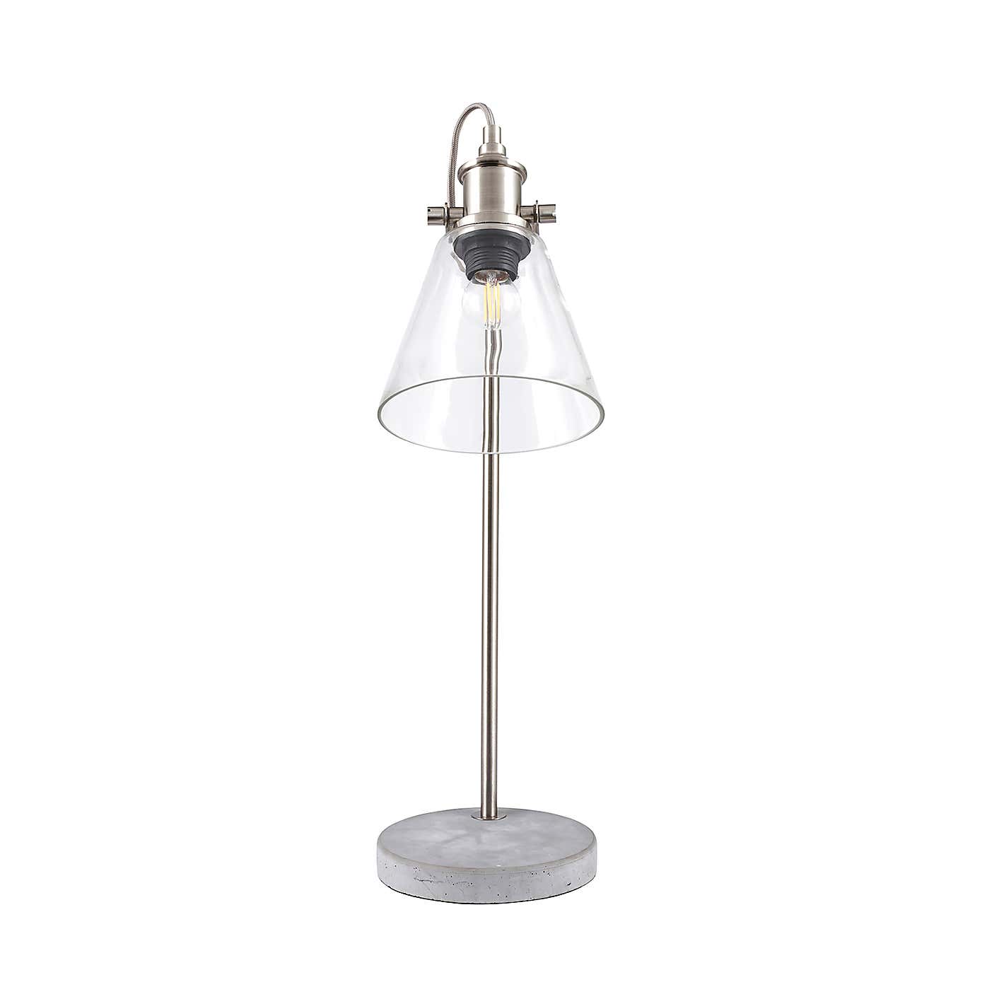 Chaplin Concrete & Brushed Chrome Table Lamp