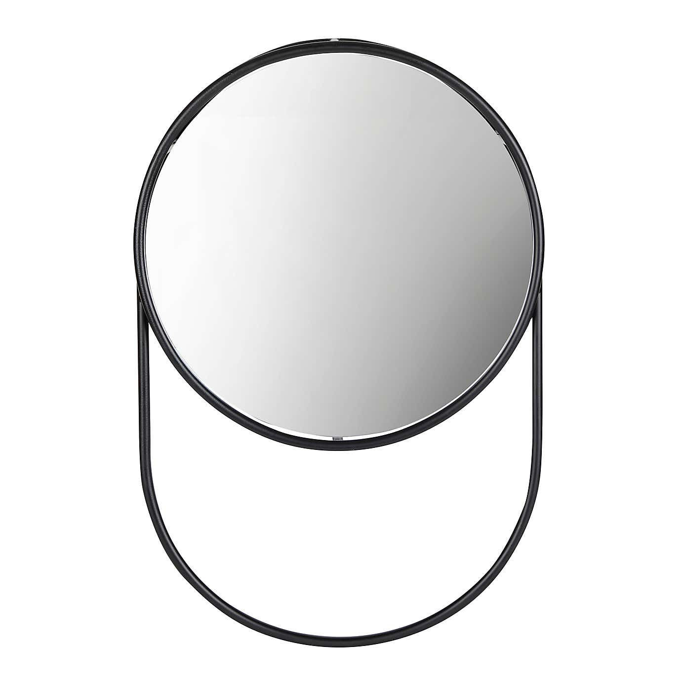 Elements Matte Black Wall Mirror with Storage