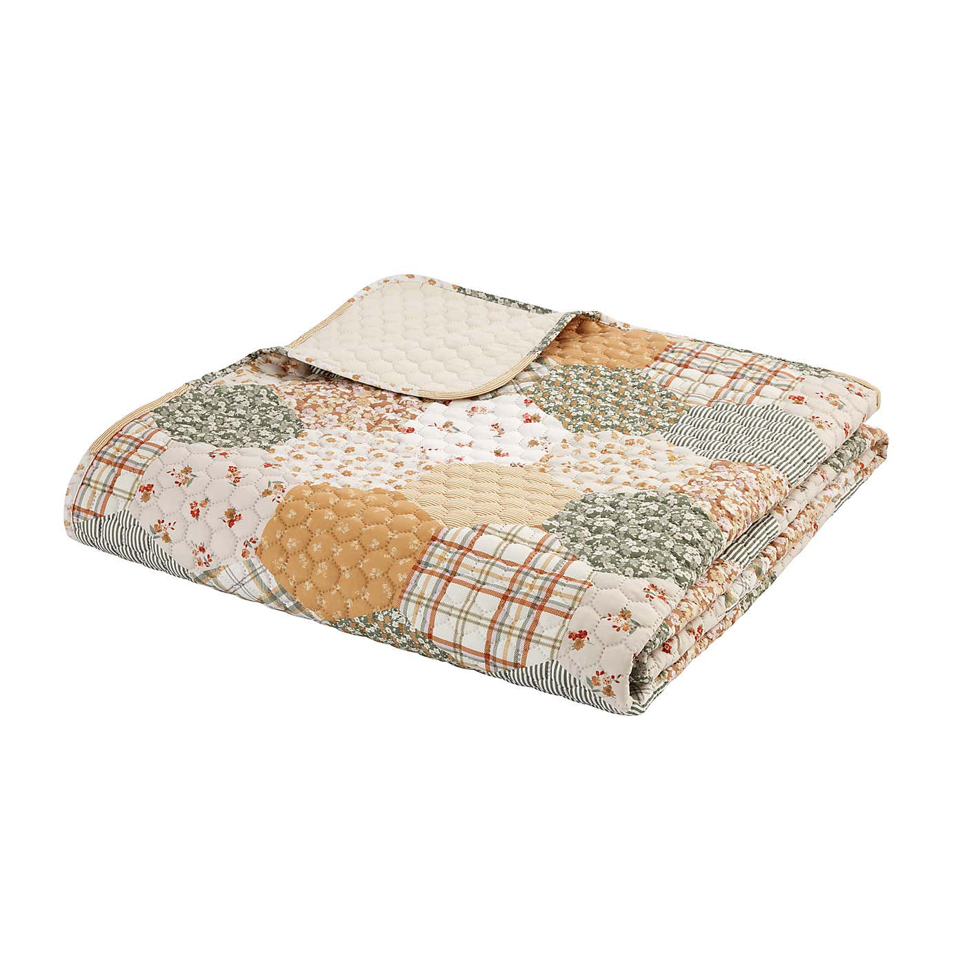 Catherine Lansfield Floral Patchwork Quilt