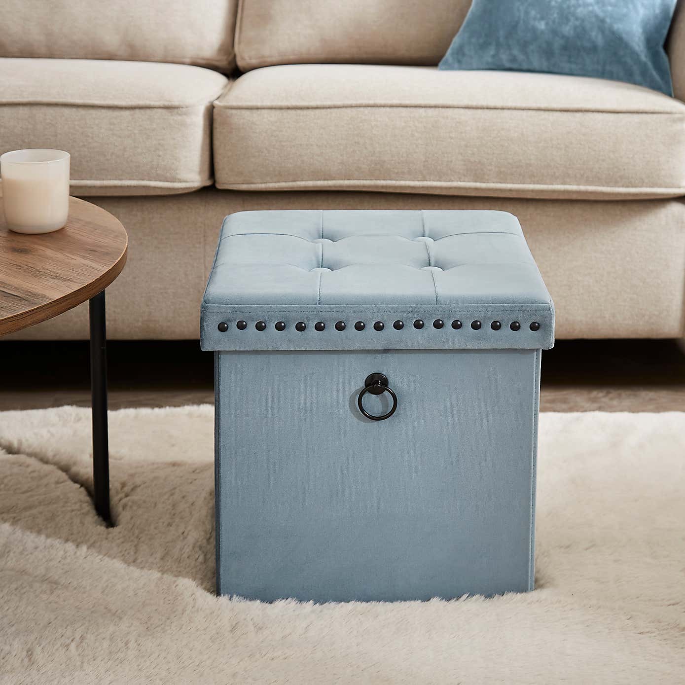 Velvet Cube Ottoman