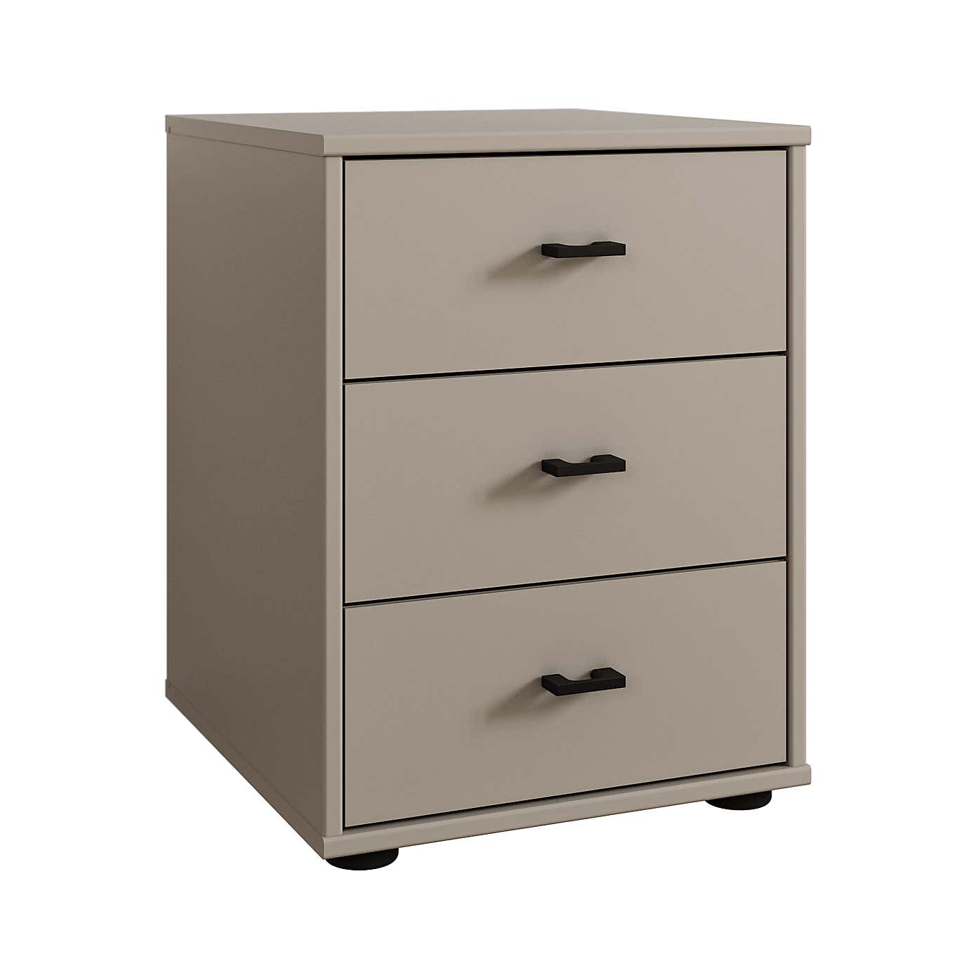 Kahla Matt 3 Drawer Bedside Table