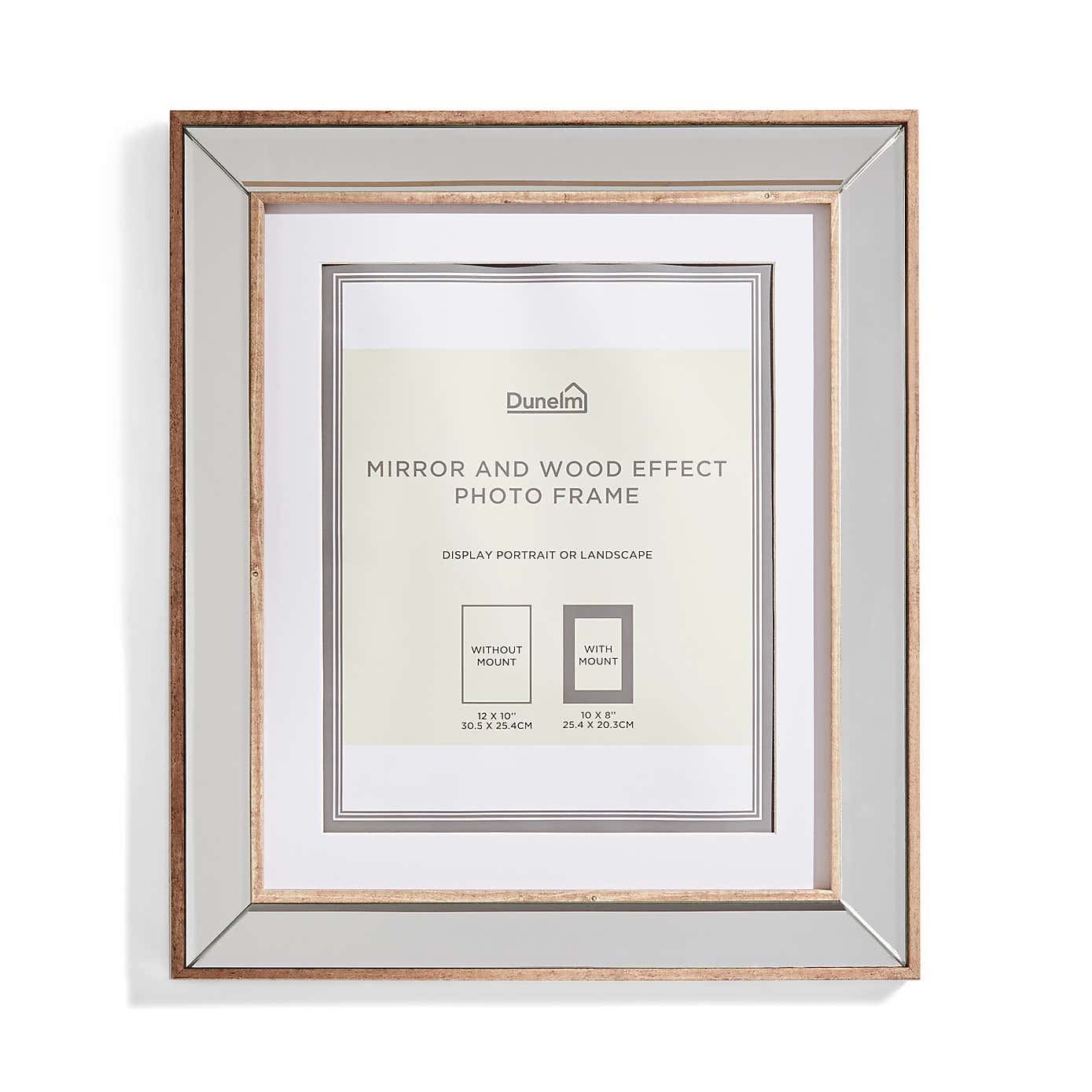 Mirror and Wood Effect Photo Frame