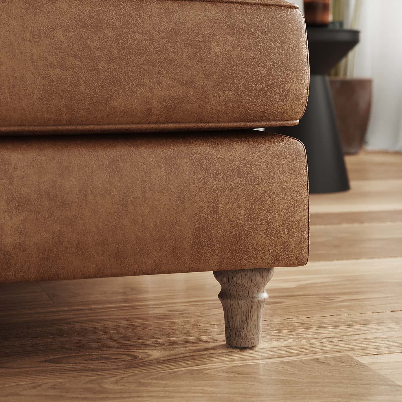 Flori Arizona Footstool, Faux Leather