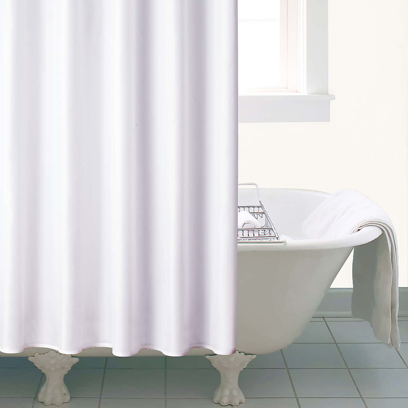 White Ceramic Shower Curtain