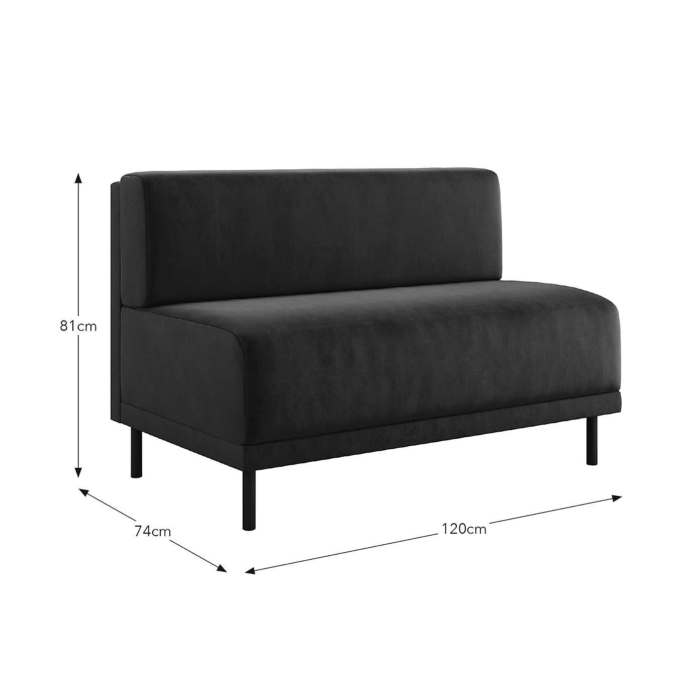 Mae Long Dining Bench, Matte Plush Velvet