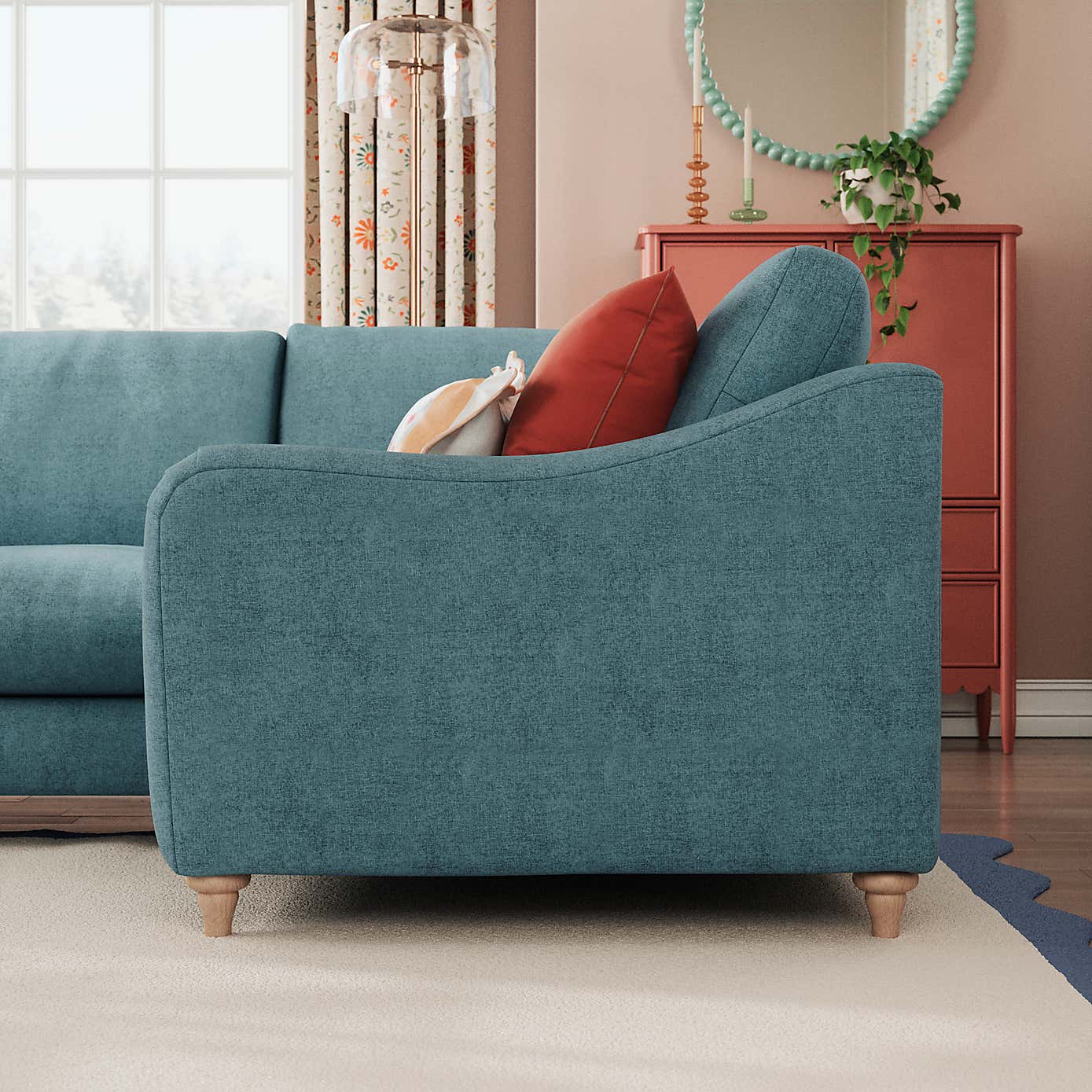 Hattie Tonal Plush Chenille Corner Sofa
