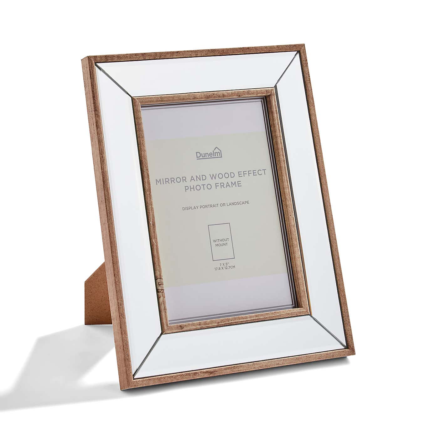 Mirror and Wood Effect Photo Frame