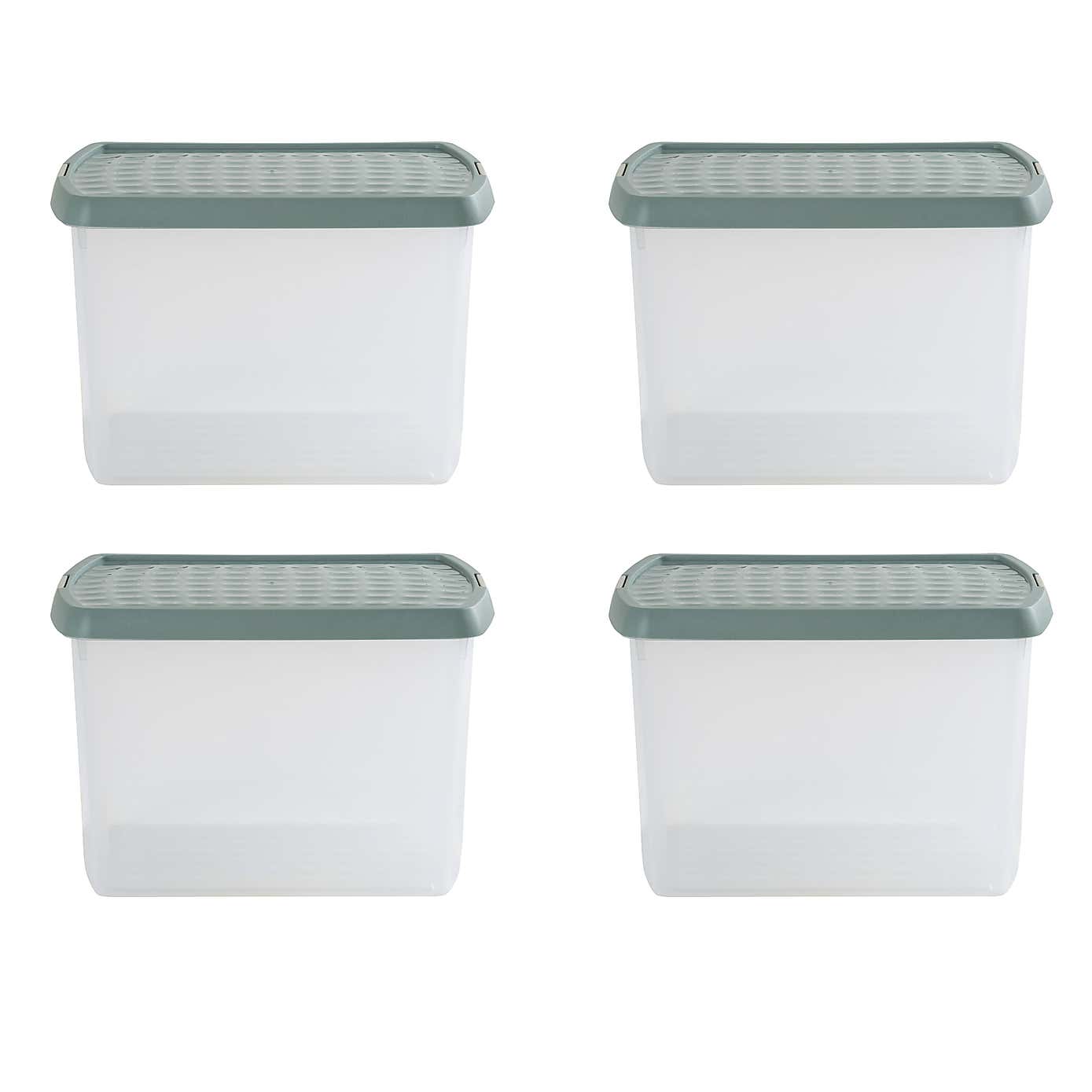 Wham Clip Pack of 4 Rectangle Storage Boxes With Lids