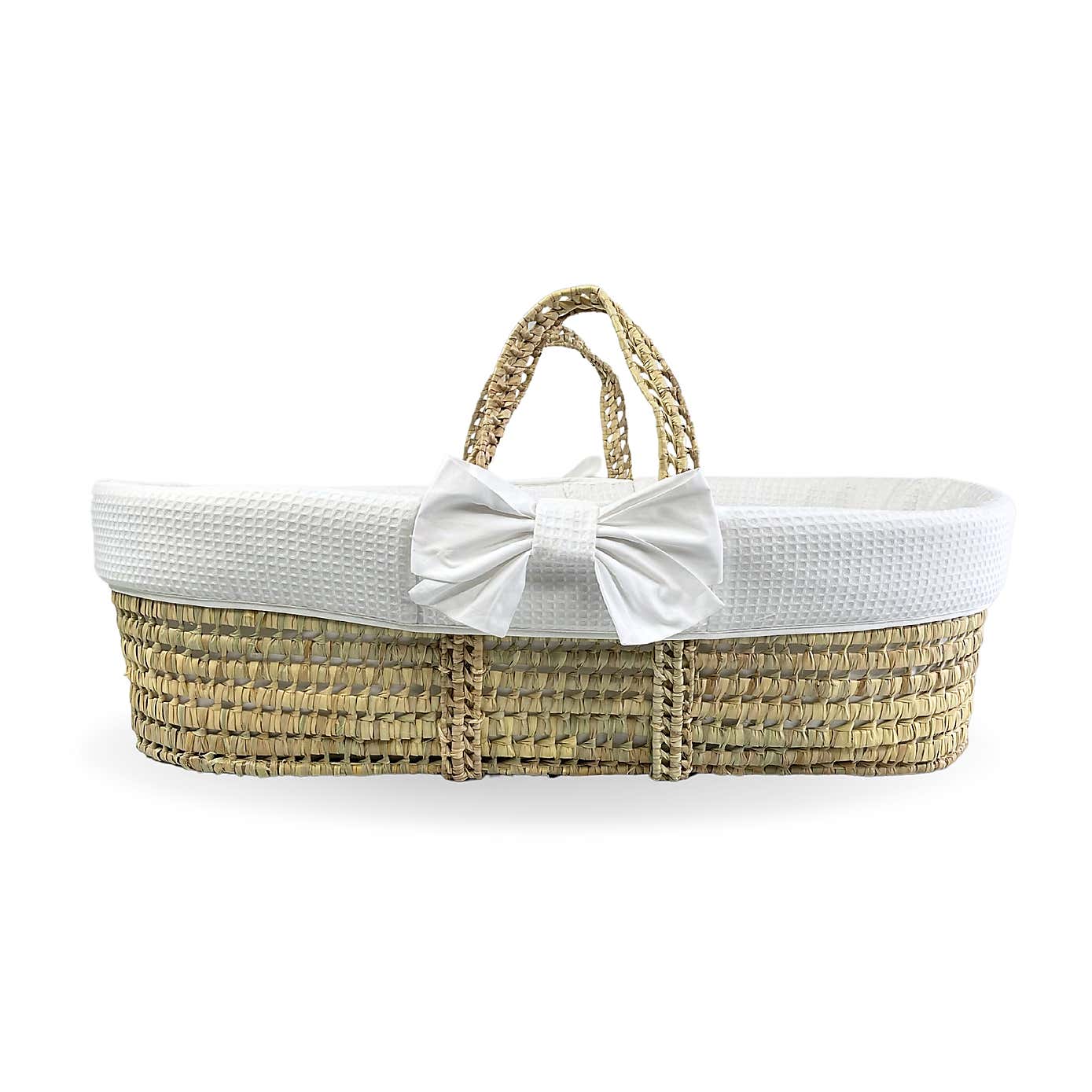 Clair de Lune Chelsea Palm Moses Basket With Natural Rocking Stand