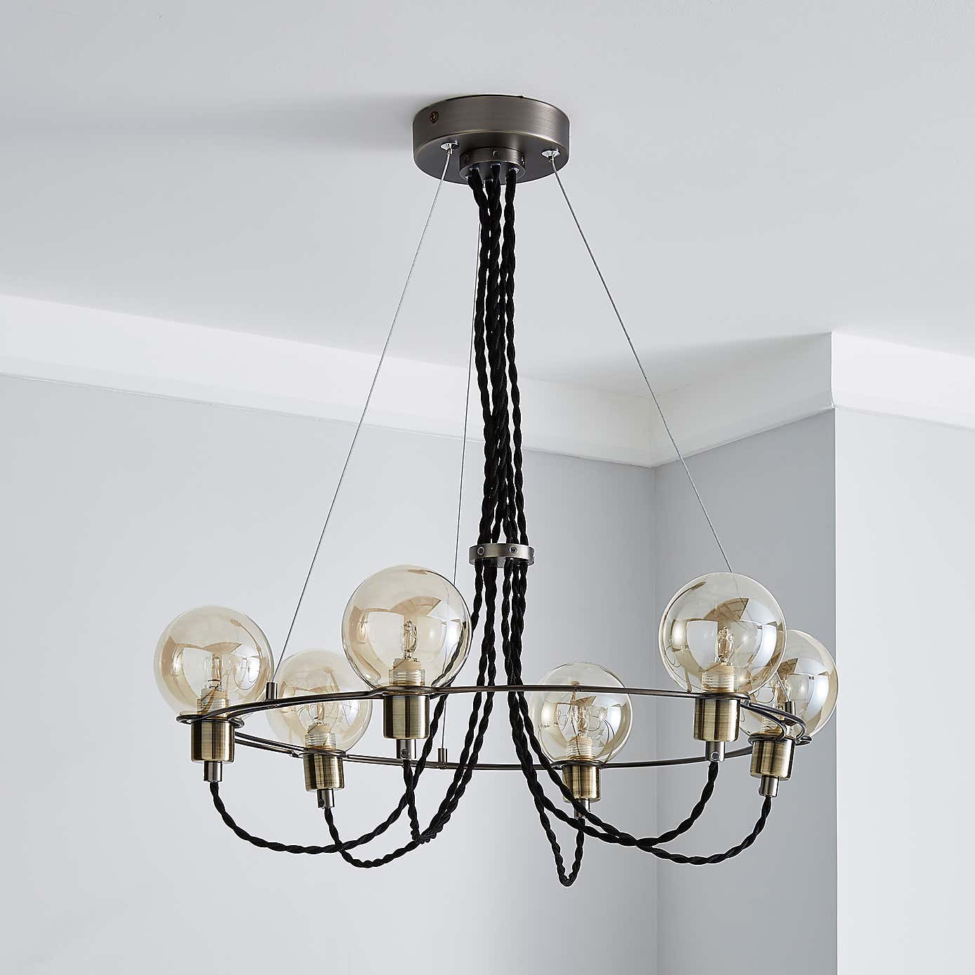 Aurelia 6 Light Cluster Ceiling Fitting Grey