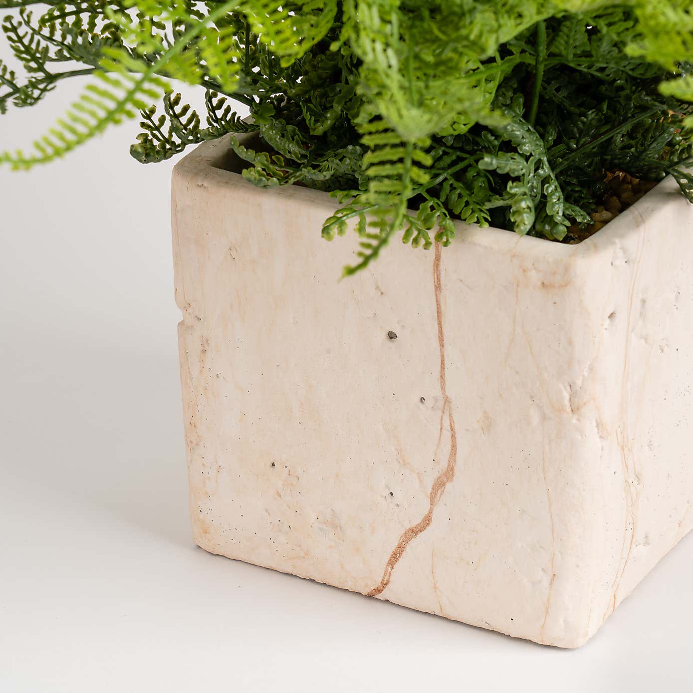 Artificial Fern in Cement Pot